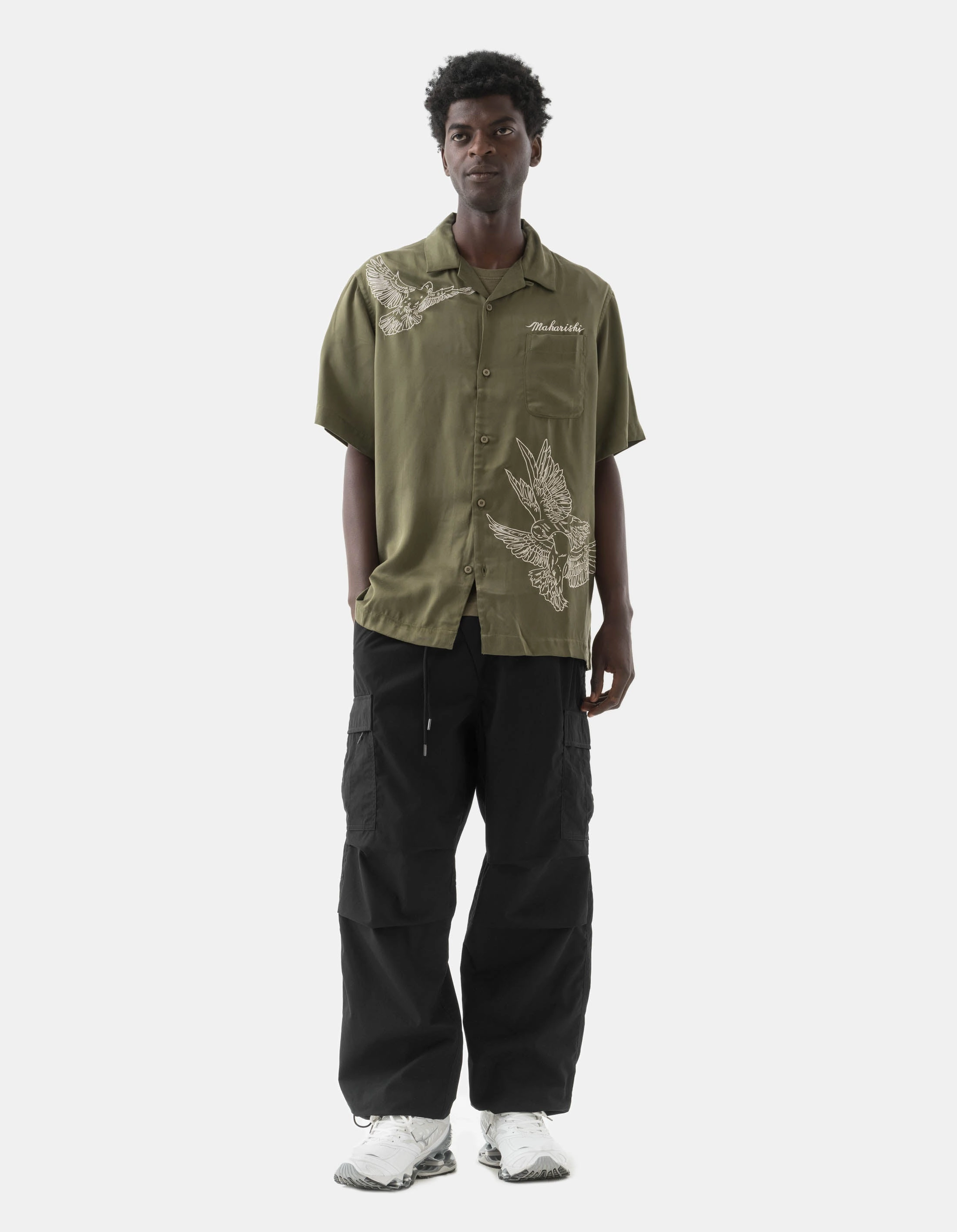 5307 Asym Cargo Track Pants Black No Sagging