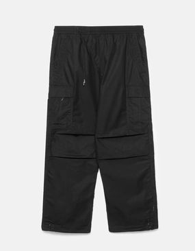 5307 Asym Cargo Track Pants Black Flattering Waist