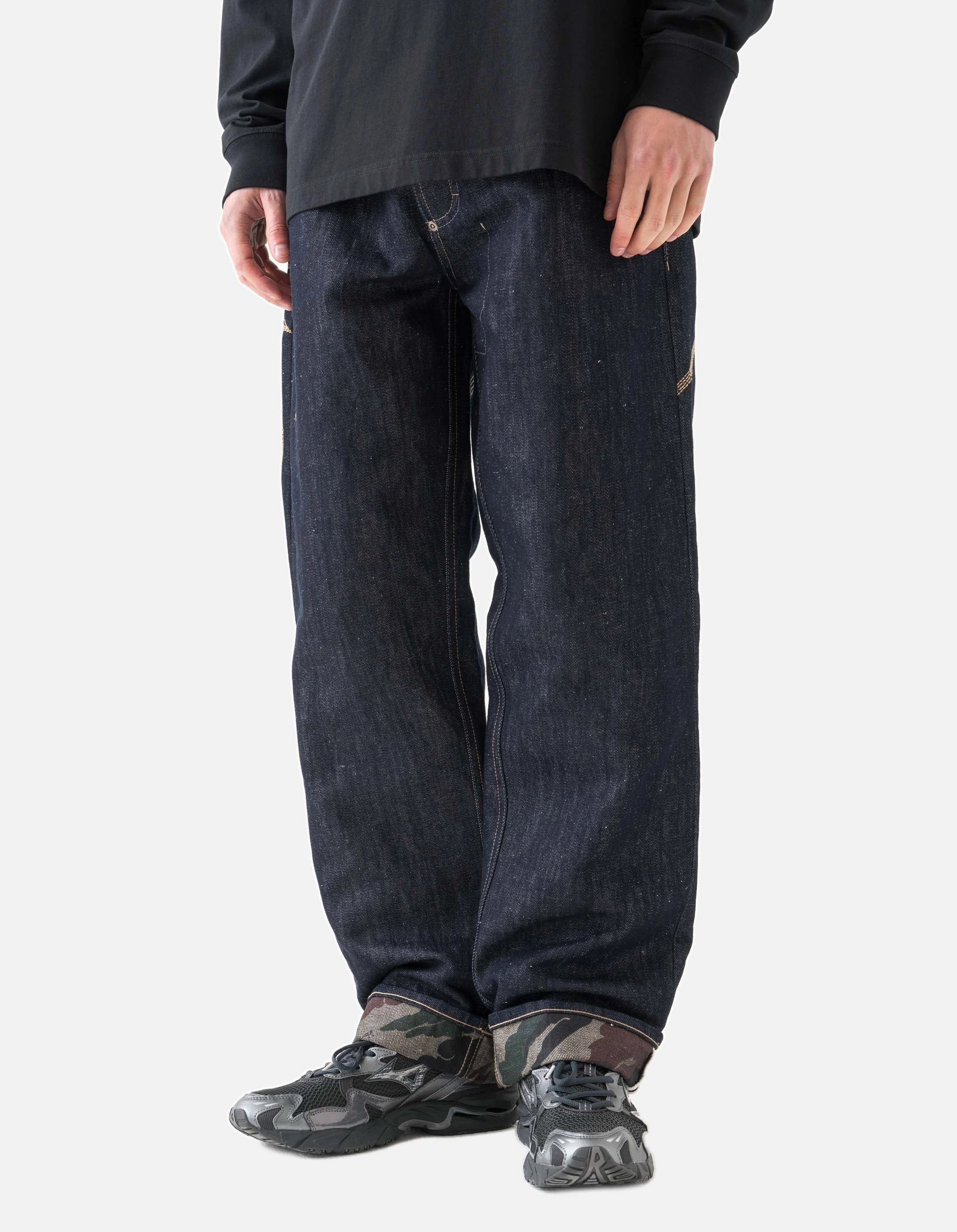 6060 Dragon Hemp Denim Jeans Indigo Durable Stitching
