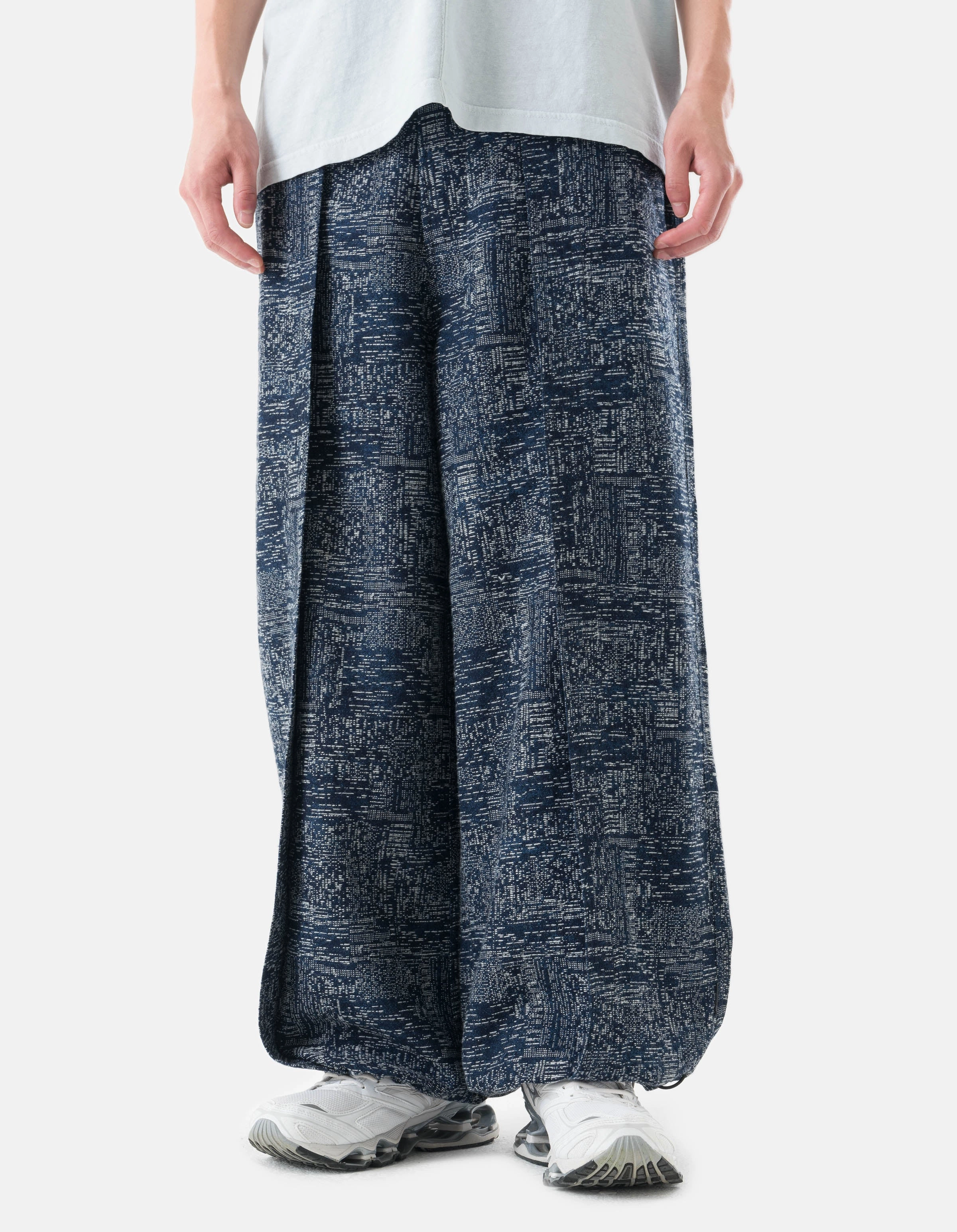 6201 Sashiko Hanbok Hakama Pants Indigo Comfort Wearable Minimal Bulk
