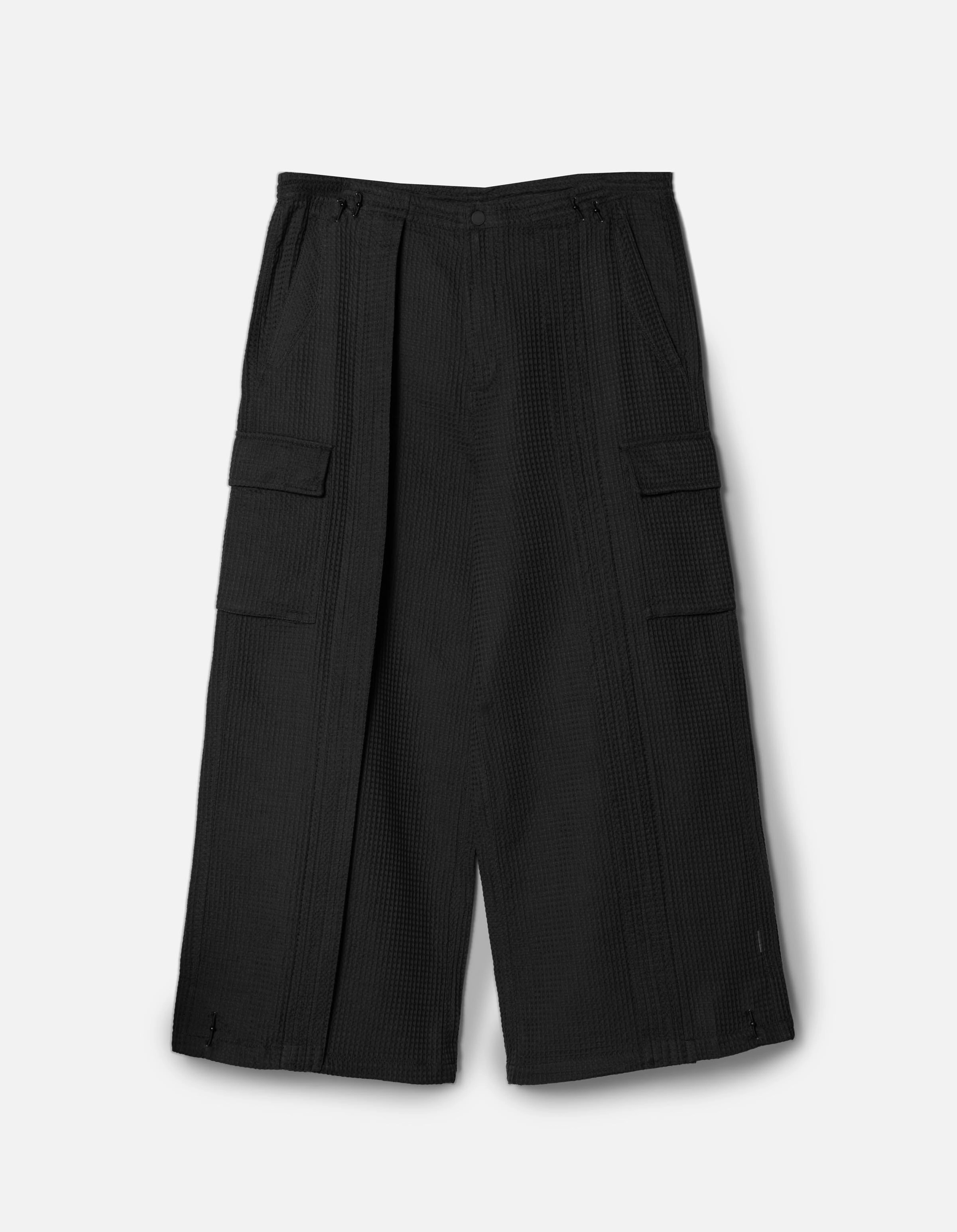 6203 Waffle Hakama Pants Black Casual Essentials