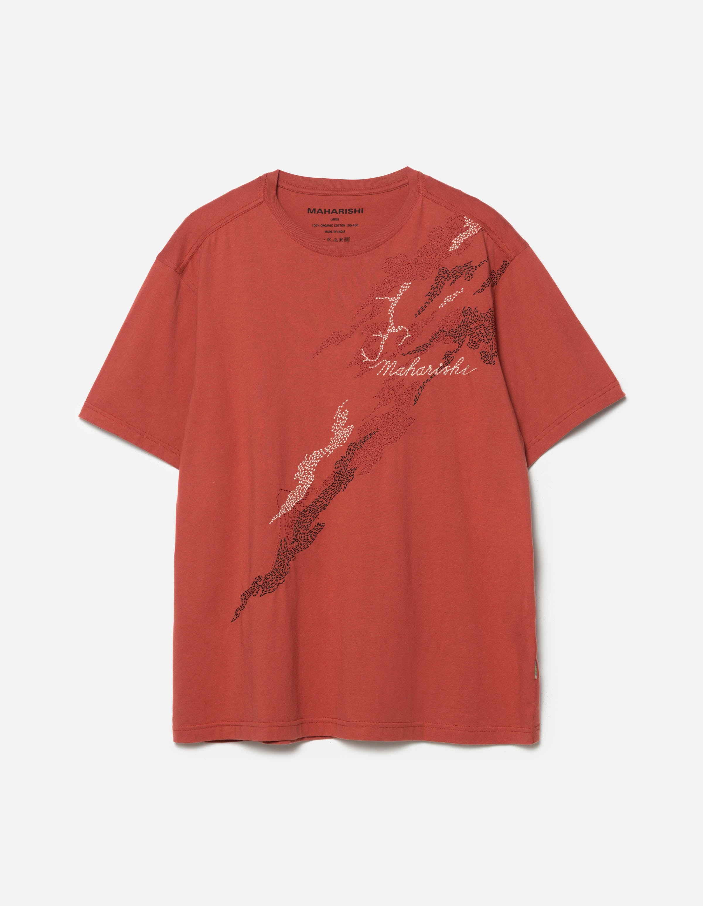 6217 Sashiko Bonsai S/S T-Shirt Redwood AntiPilling Treatment