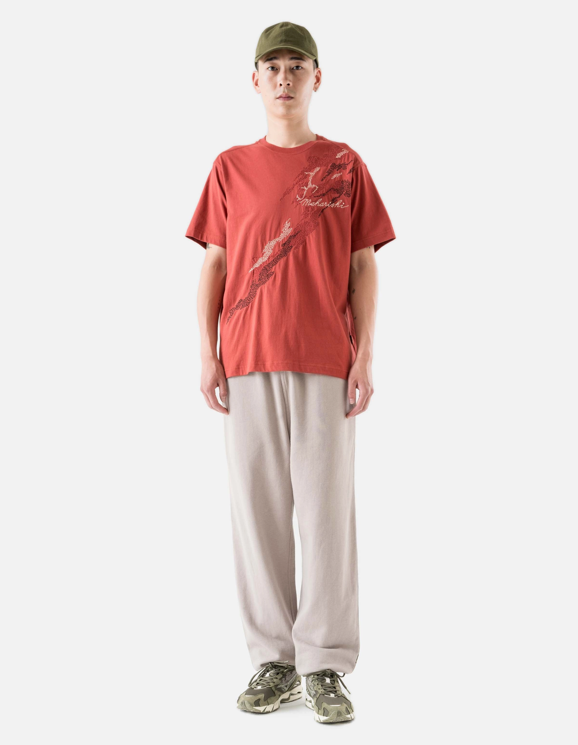 6217 Sashiko Bonsai S/S T-Shirt Redwood Soft and Flexible