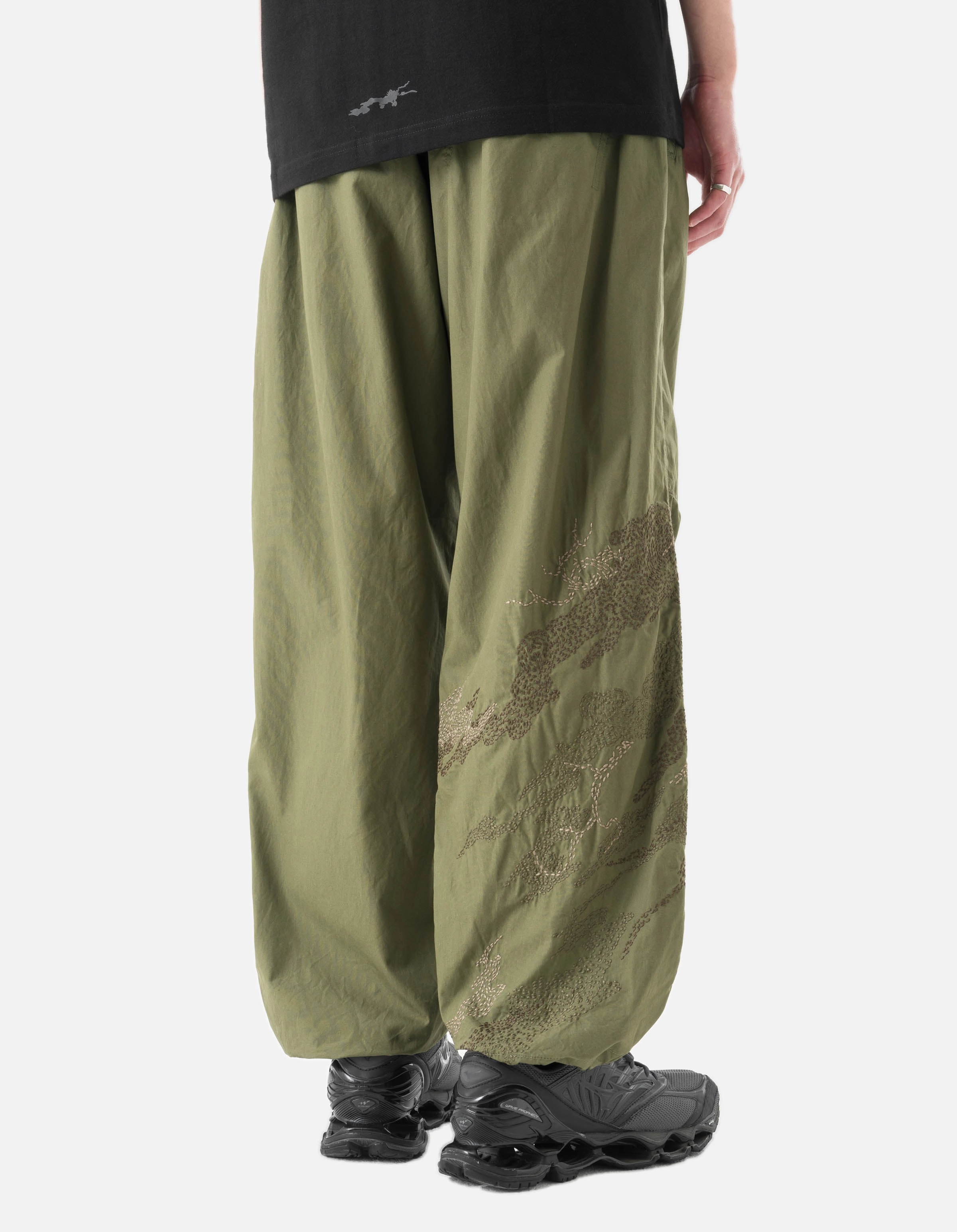 6237 Sashiko Bonsai Track Pants Olive OG-107F Minimal Vibe