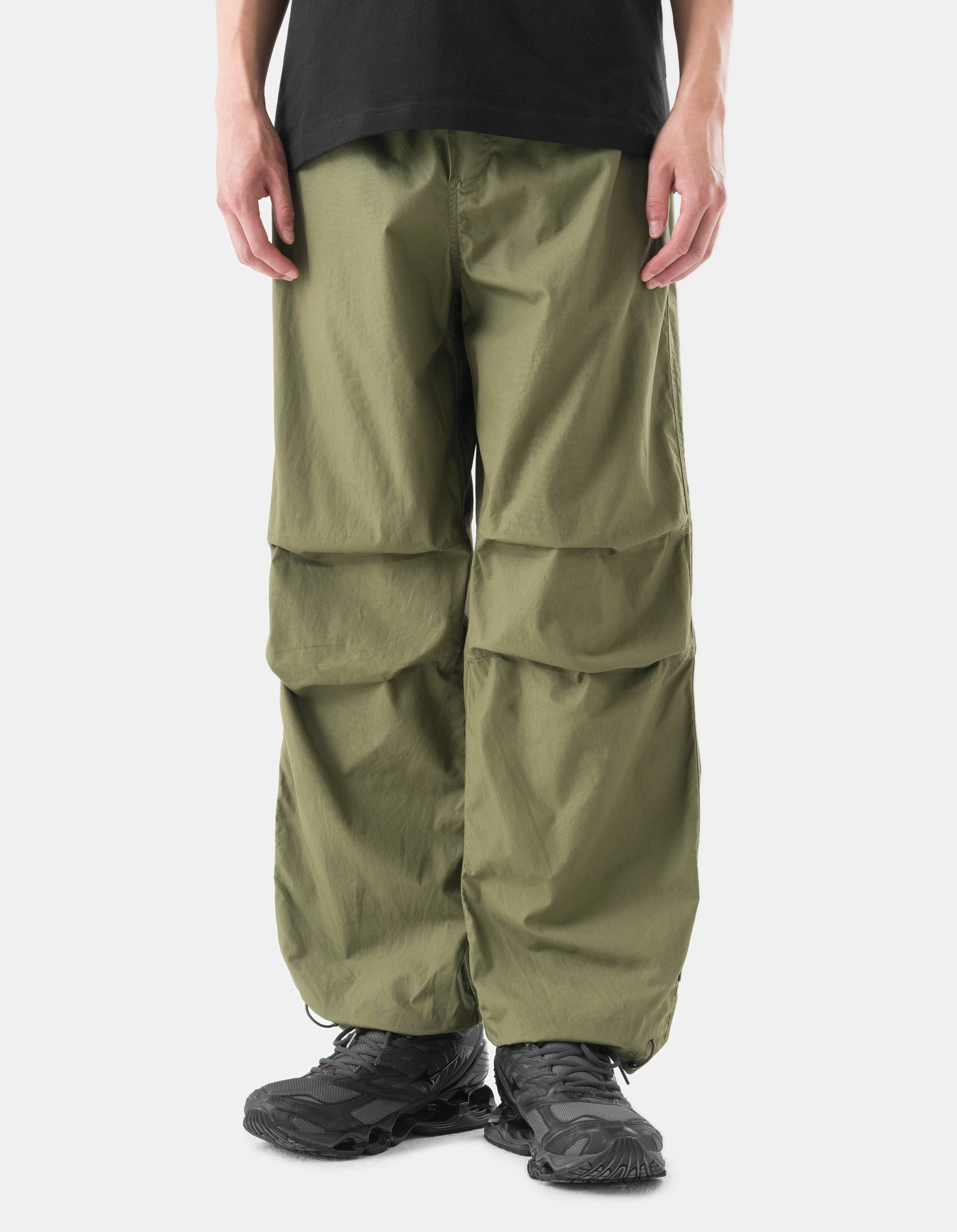 Flared bottom 6237 Sashiko Bonsai Track Pants Olive OG-107F