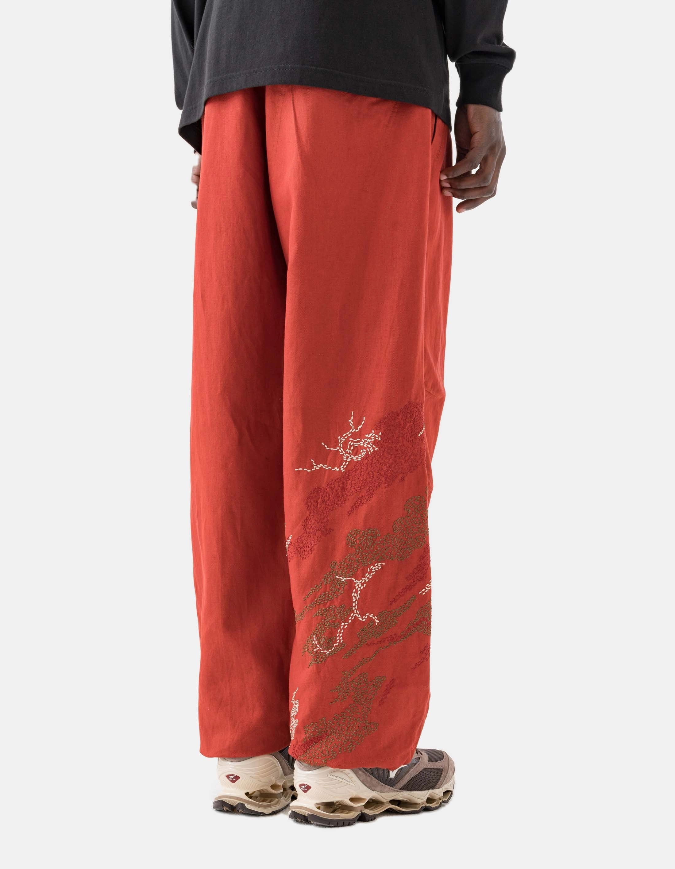 6237 Sashiko Bonsai Track Pants Redwood Neutral Shade Movement Support