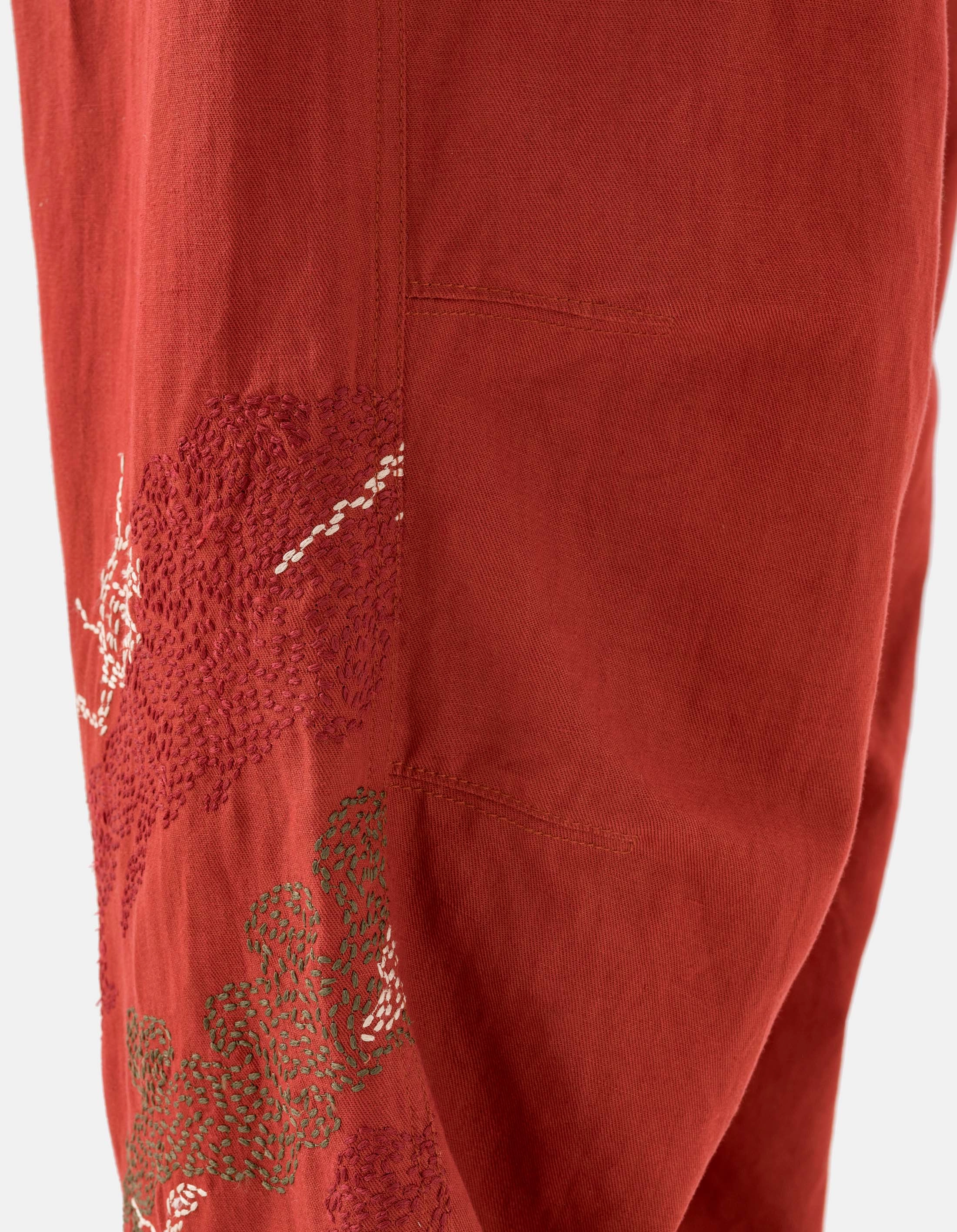 6237 Sashiko Bonsai Track Pants Redwood Anti Pilling Surface