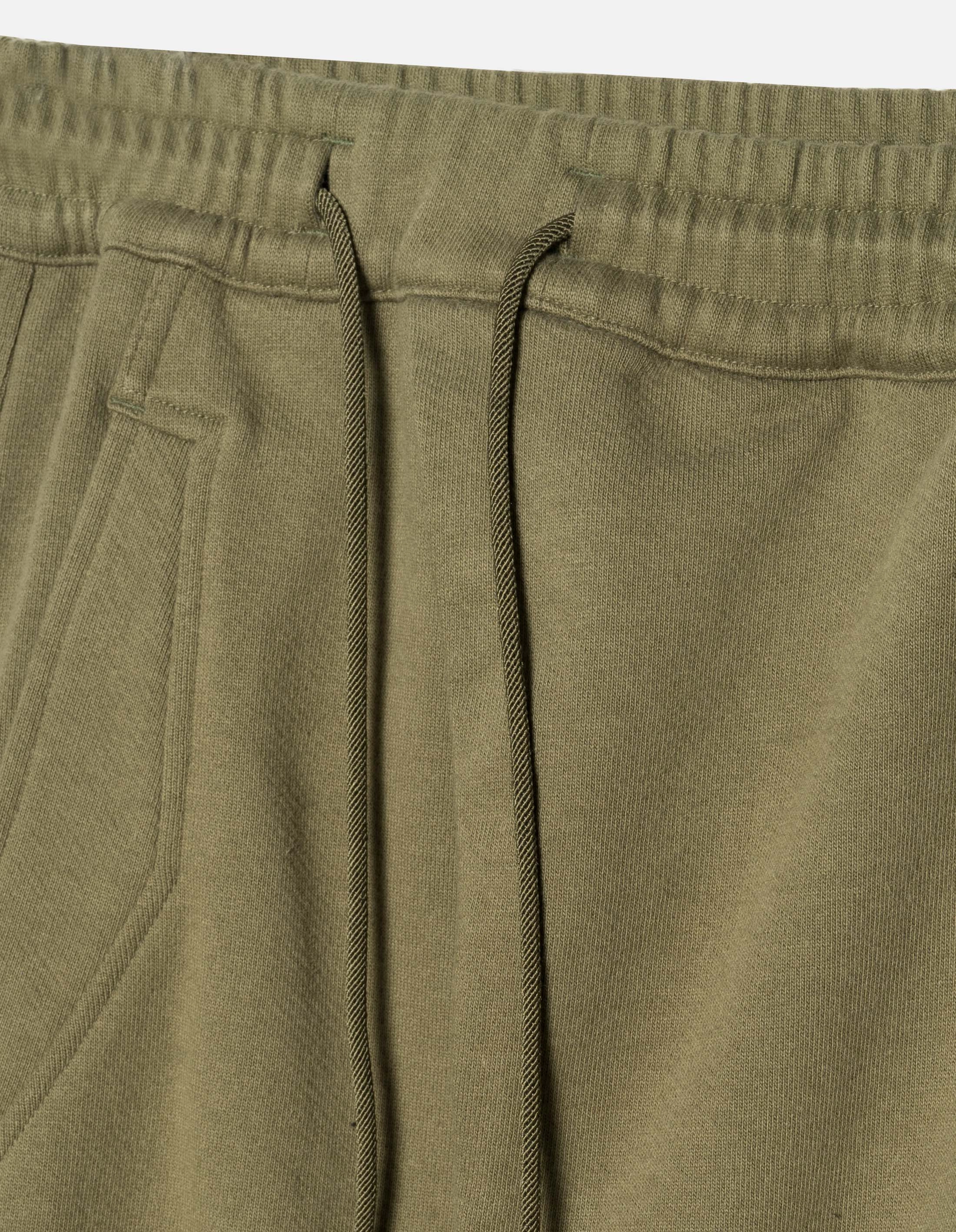 Side zipper Sporty Vibe 7091 Bering Strait Embroidered Asym Sweatpants Olive OG-107F