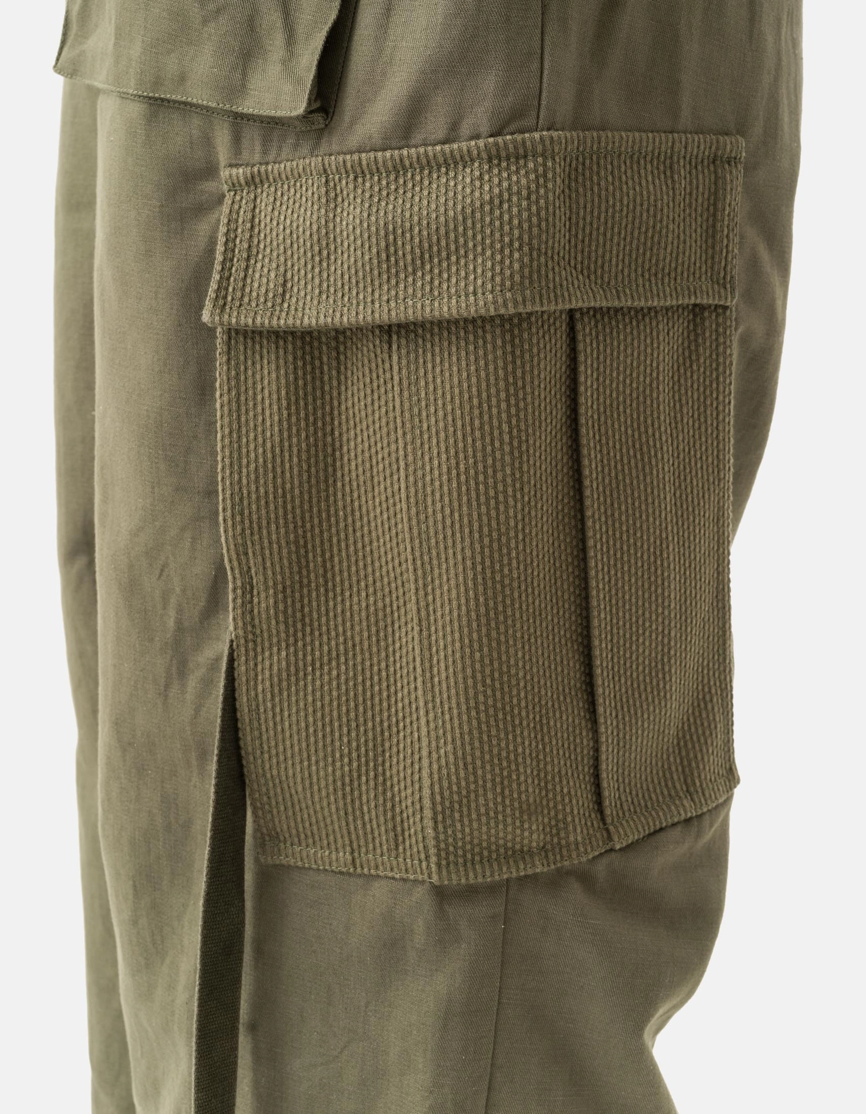 Water resistant coating Metallic accents 7110 Hemp Utility Cargo Track Pants Olive OG-107F