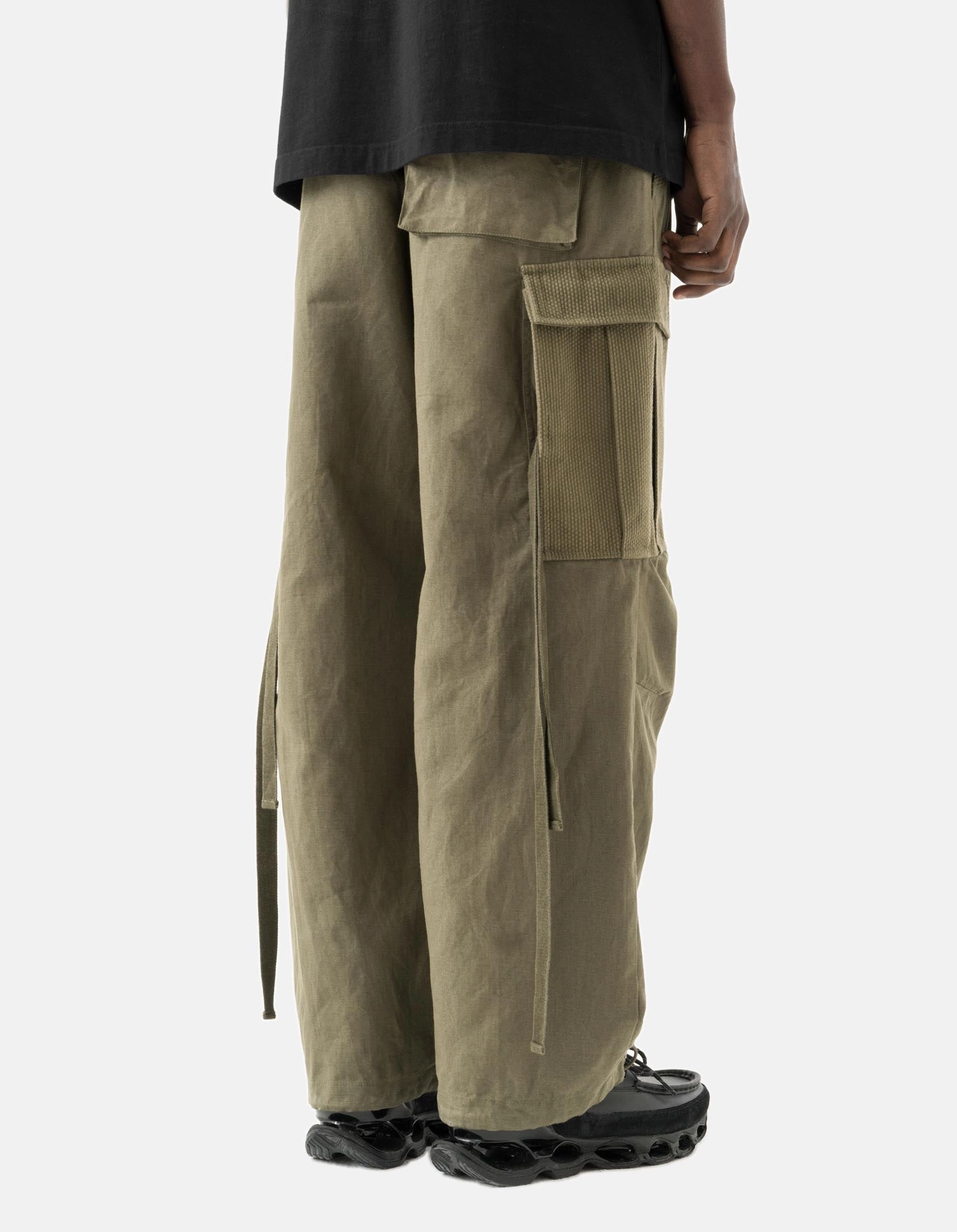 Back pockets 7110 Hemp Utility Cargo Track Pants Olive OG-107F