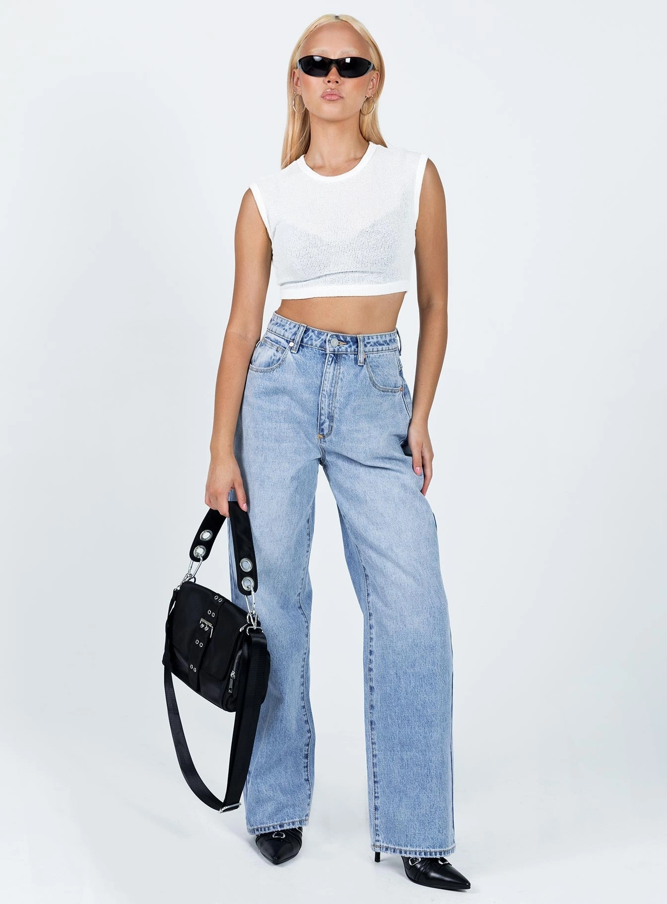 Abrand Carrie Jean Candy Blue Permanent Crease Retention