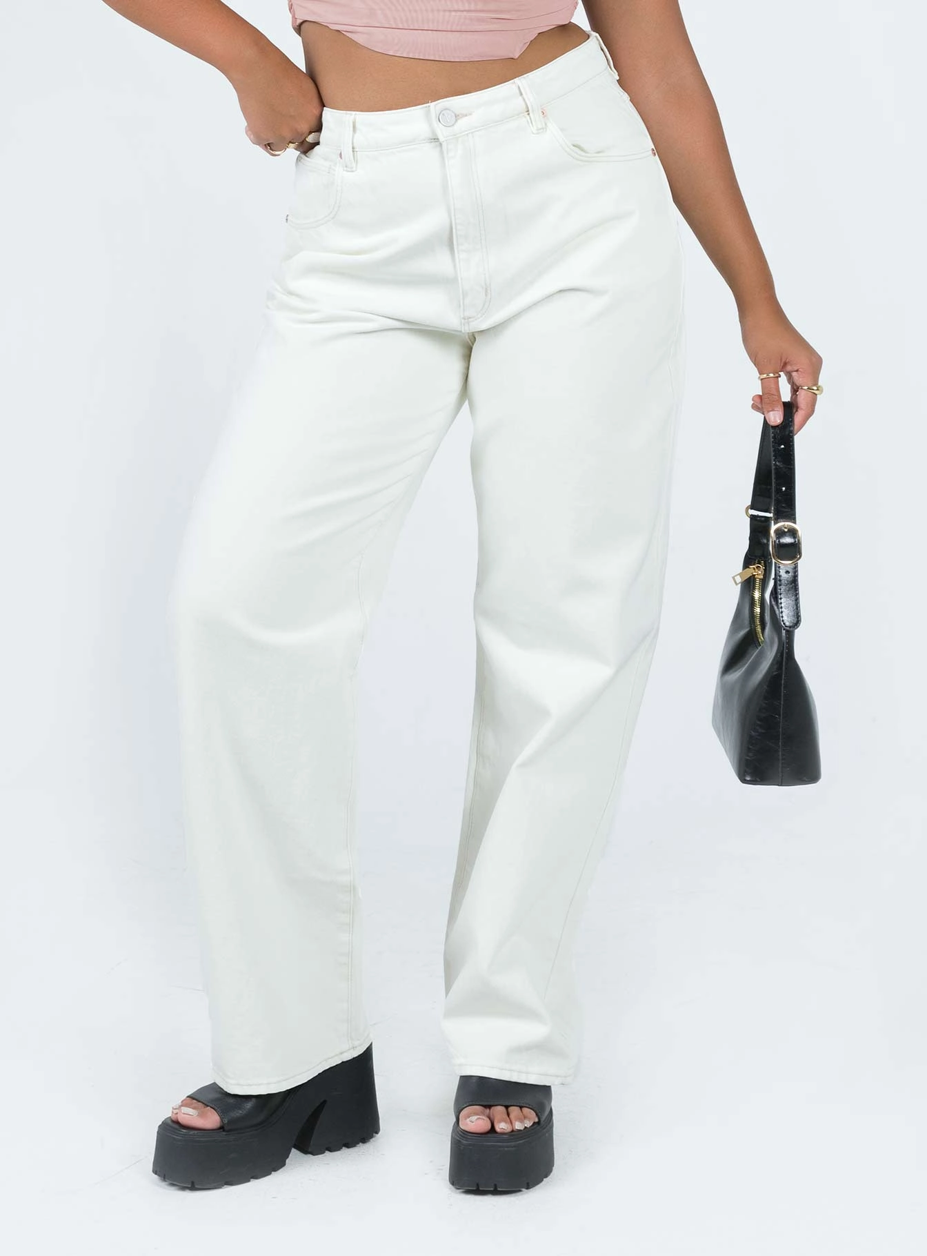 Abrand Carrie Jean Stone White Spring Mood Party Look Classic