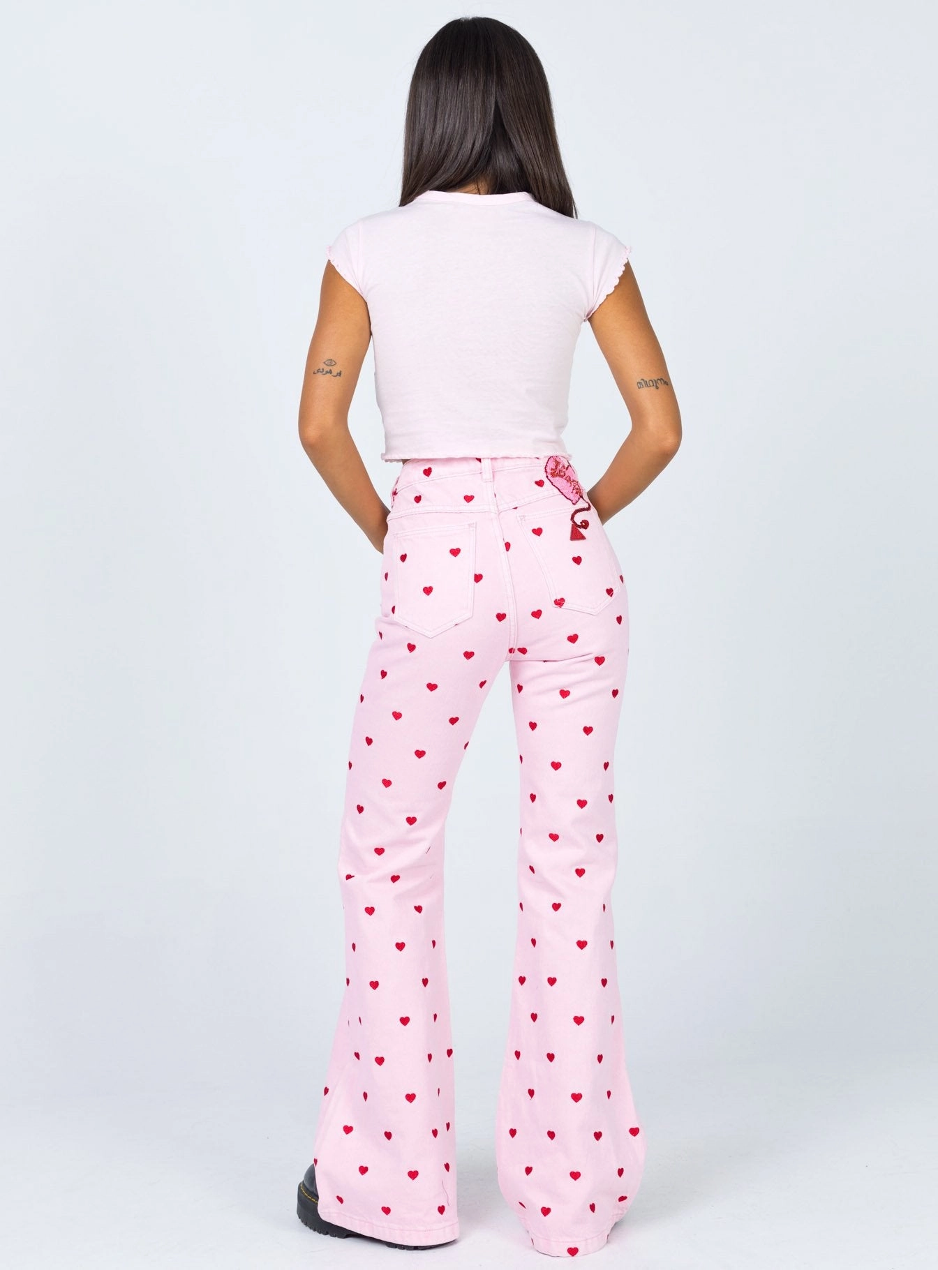 Leisure Ready Trend Neutral Abrand Double Oh Flare Jeans Pink Heart