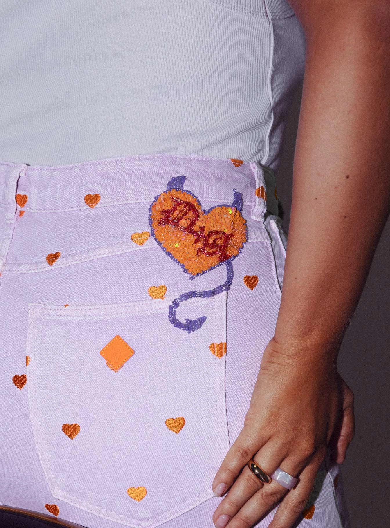 Weekend Wear Abrand Dyspnea 94 High & Wide Lilac Heart