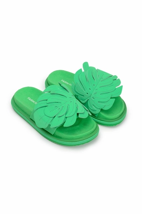Green Monstera Anatomic Slide Sandal Comfortable Weight Distribution System