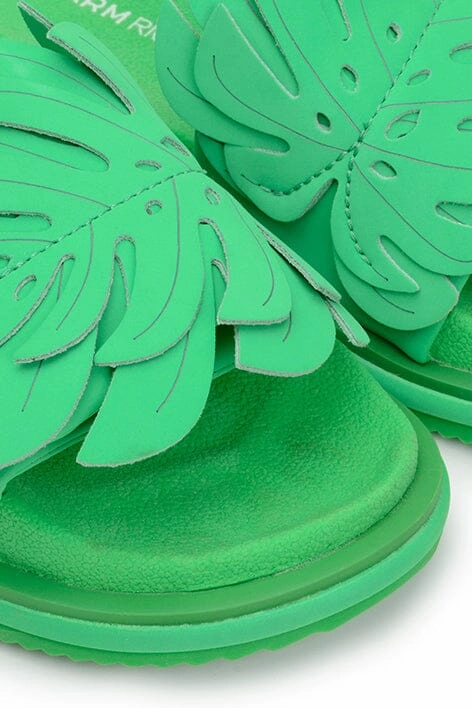 Green Monstera Anatomic Slide Sandal buckle