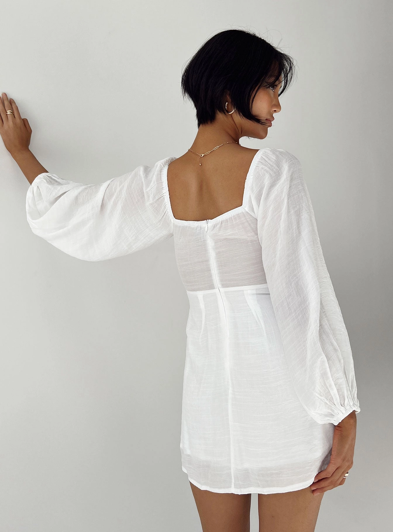 Evening Event Cozy Look Warra Mini Dress White