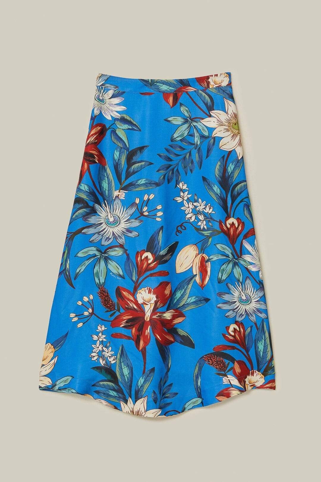 Blue Surreal Flowers LENZING? ECOVERO? Midi Skirt Coordinated Set One size fits most