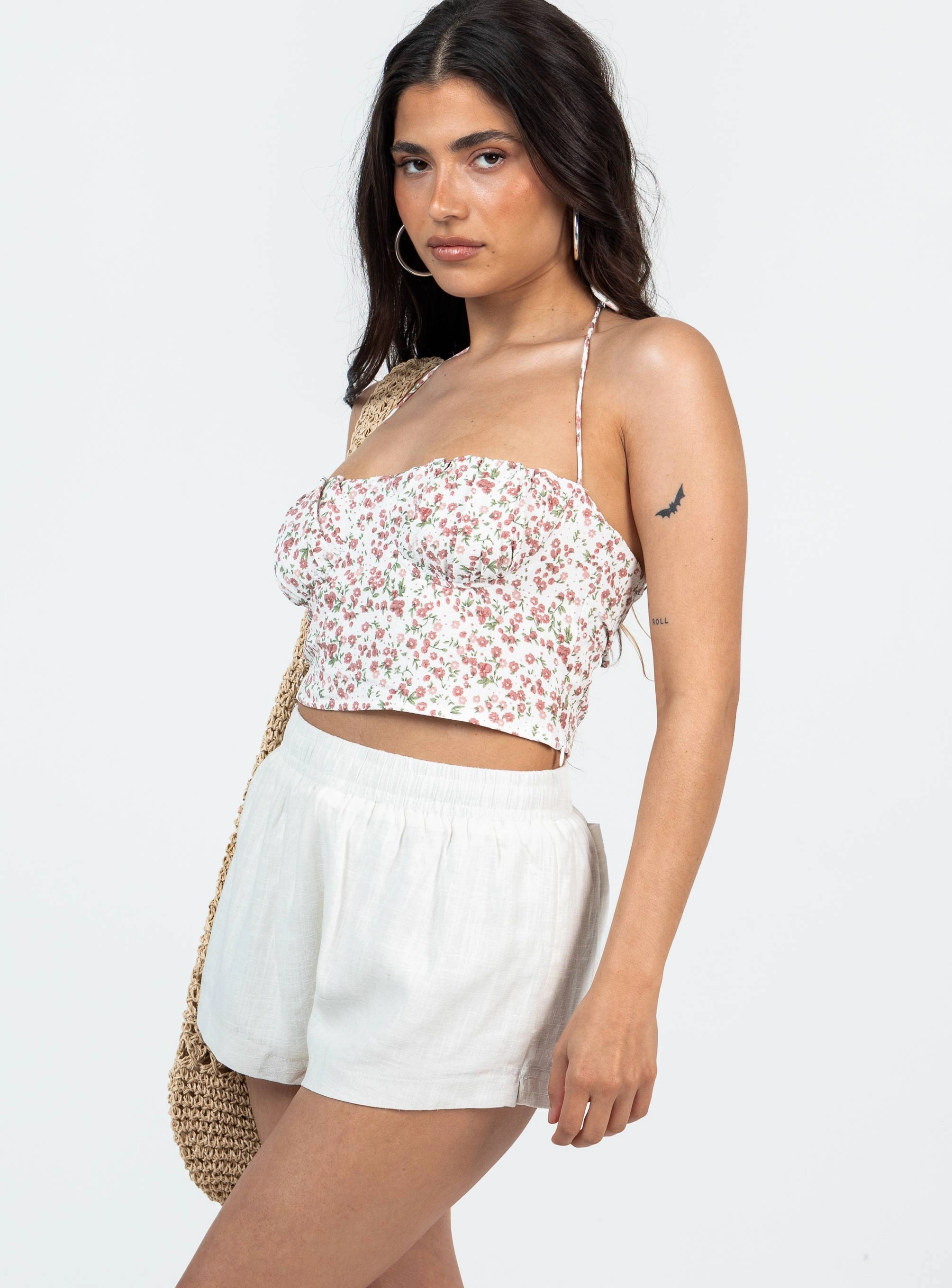 Smooth Fabric Beach House Shorts Off White Petite