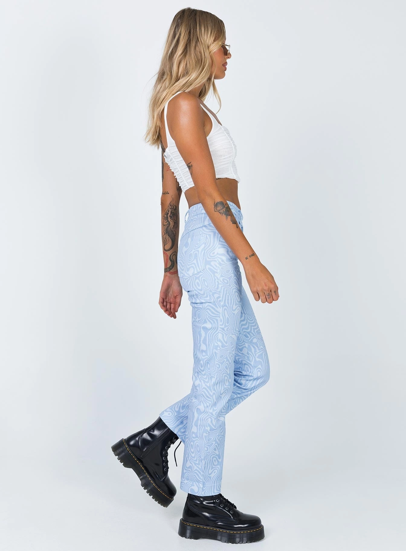 Daily Basic Addison Printed Jeans Blue