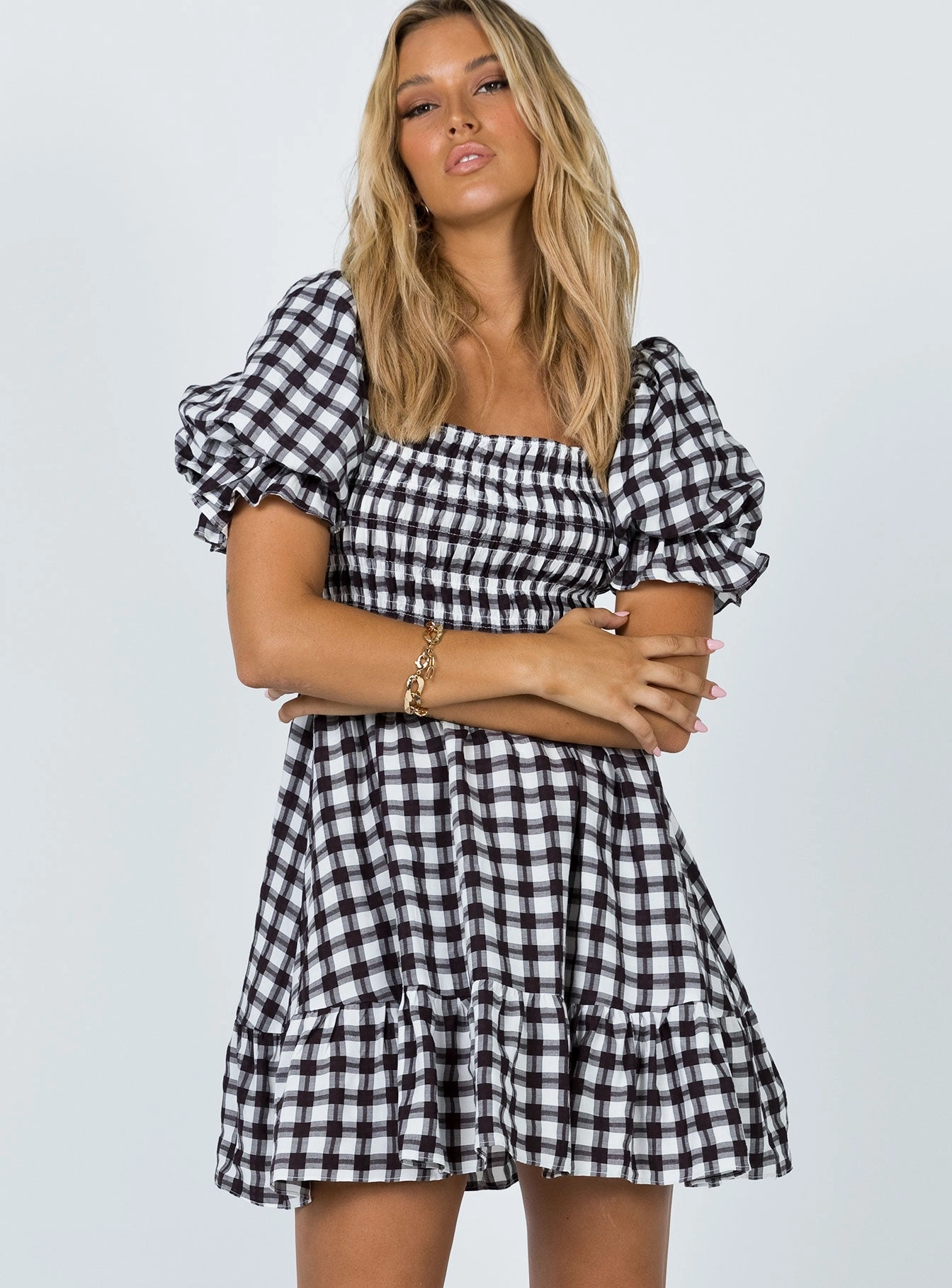 Linen Vibe Seasonal Comfort Adelio Mini Dress Black / White