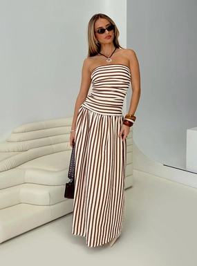 Adessa Strapless Maxi Dress Multi Comfy and Elegant Easy Flow