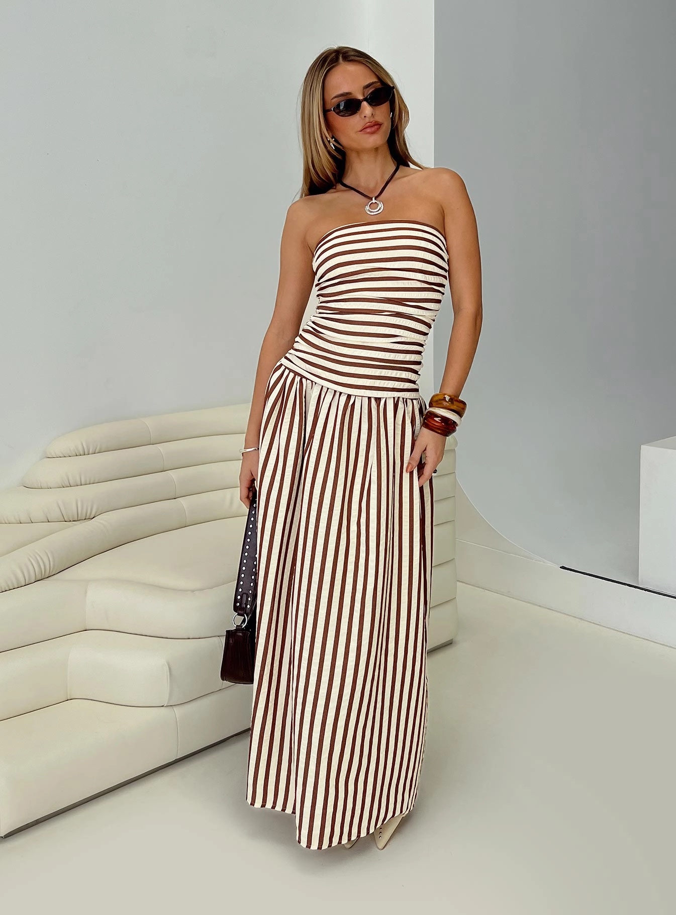 Adessa Strapless Maxi Dress Multi Comfy and Elegant Easy Flow