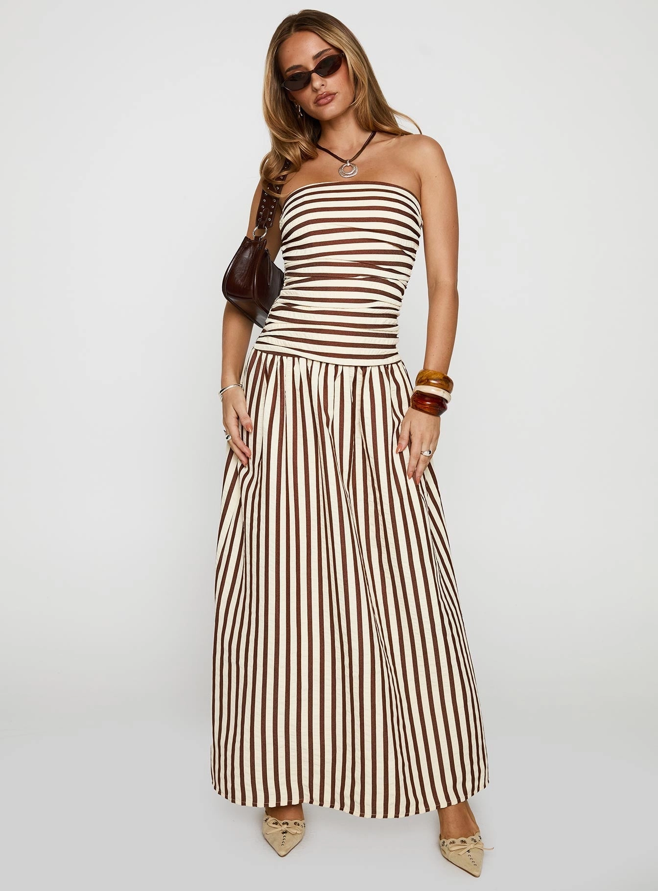 Formed Look Functional-Design Adessa Strapless Maxi Dress Multi
