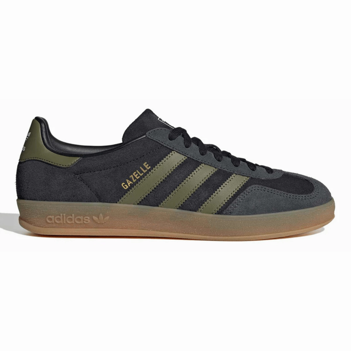 Multi Density Traction Adidas Men's Gazelle Indoor Black/Focus Olive/Carbon