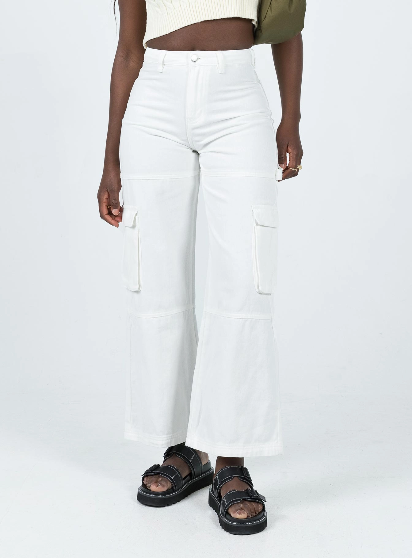 Lightweight Denim Adore Cargo Pants White