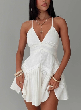 Aeriana Romper Cream Modern Texture