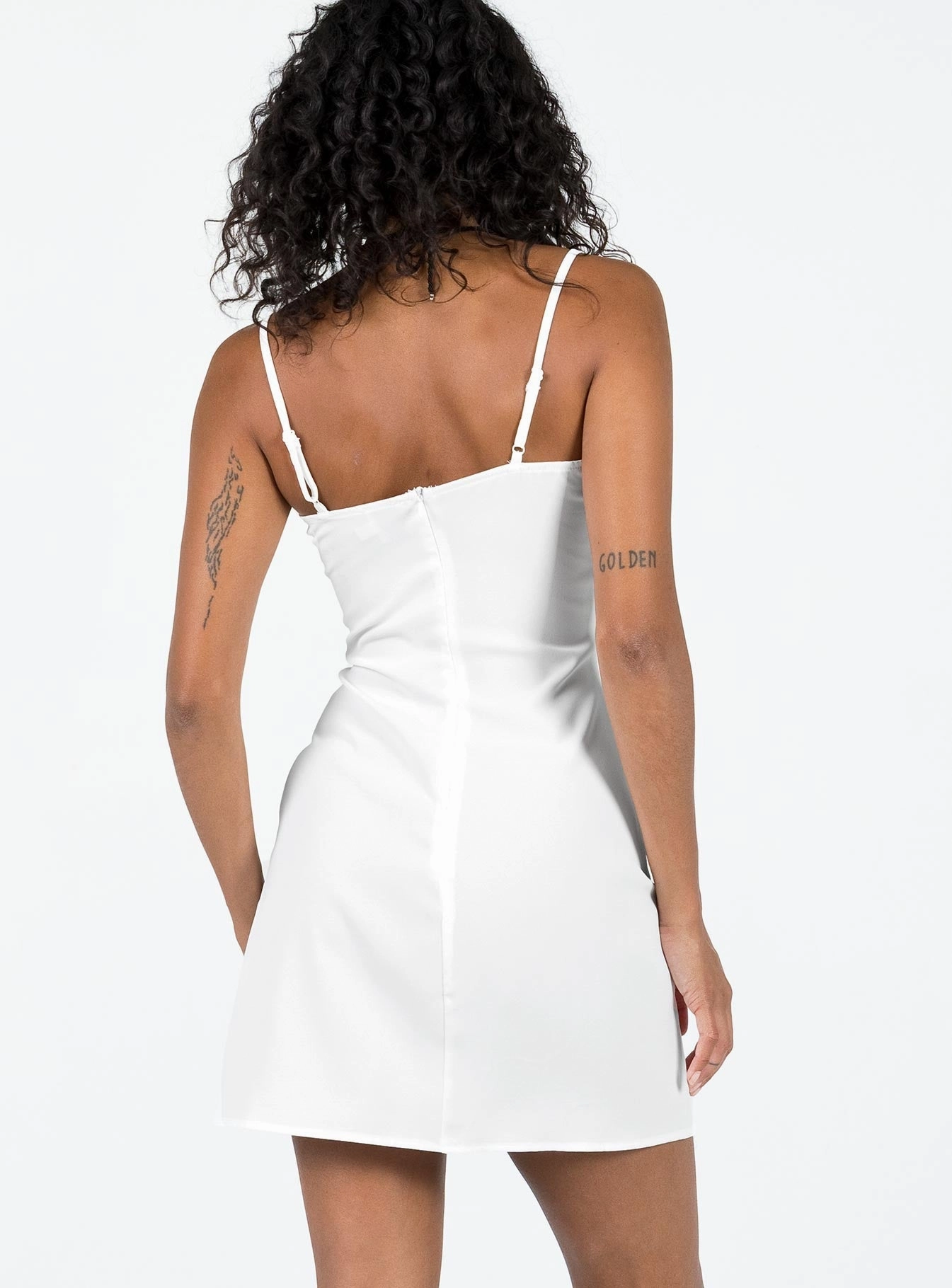 Night Appeal Soft Touch Agnola Lace Trim Mini Dress White