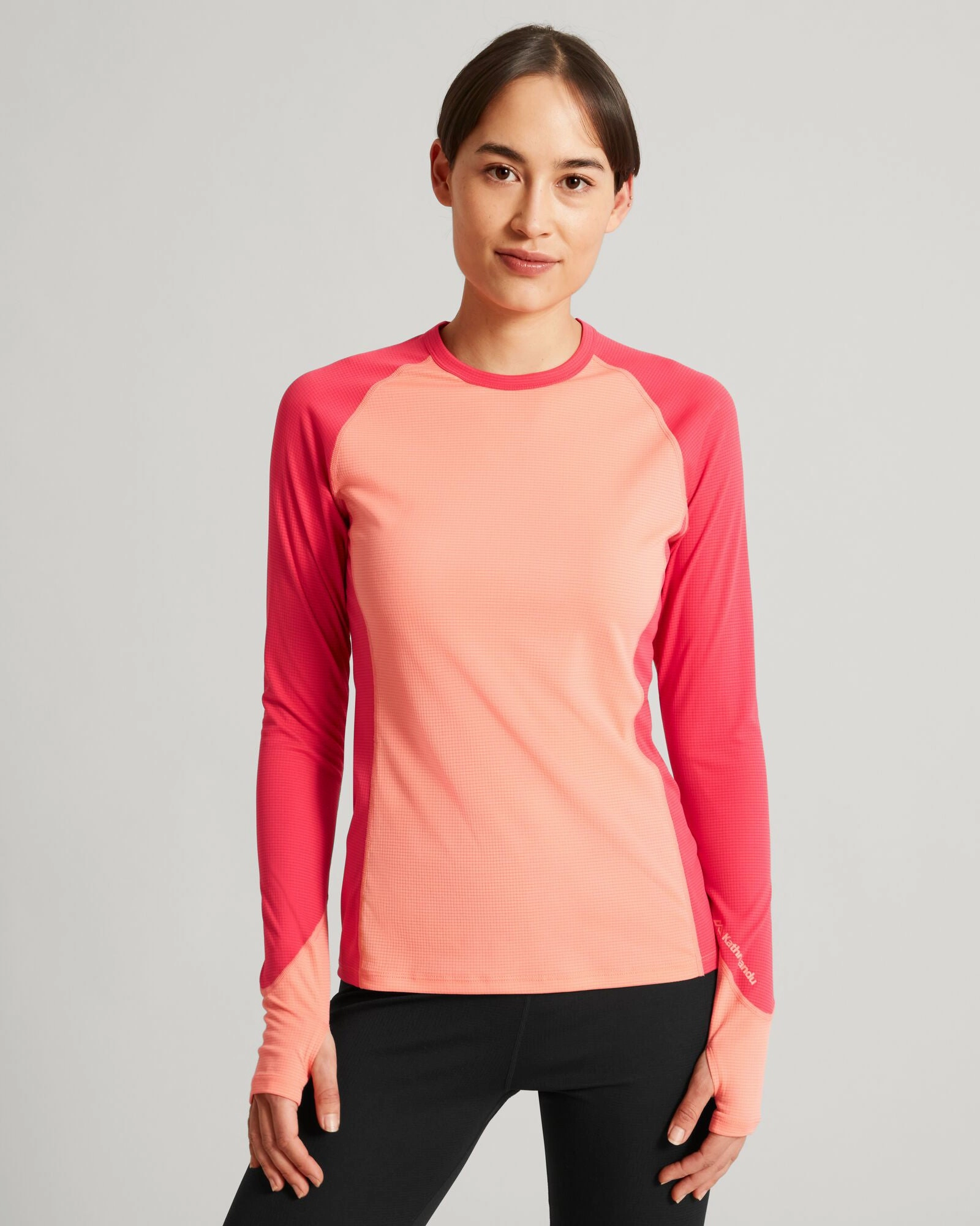 Lightweight insulation Air Permeable Cloth KMDAction Women's Long Sleeve Top - Deep Coral/Blush Pink