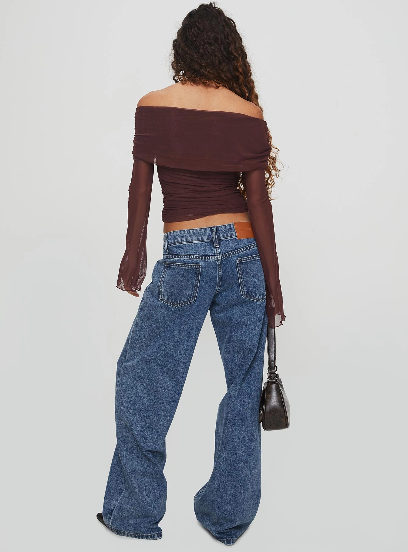 Ellanor Low Rise Slouch Denim Jean Mid Blue Slim Smooth