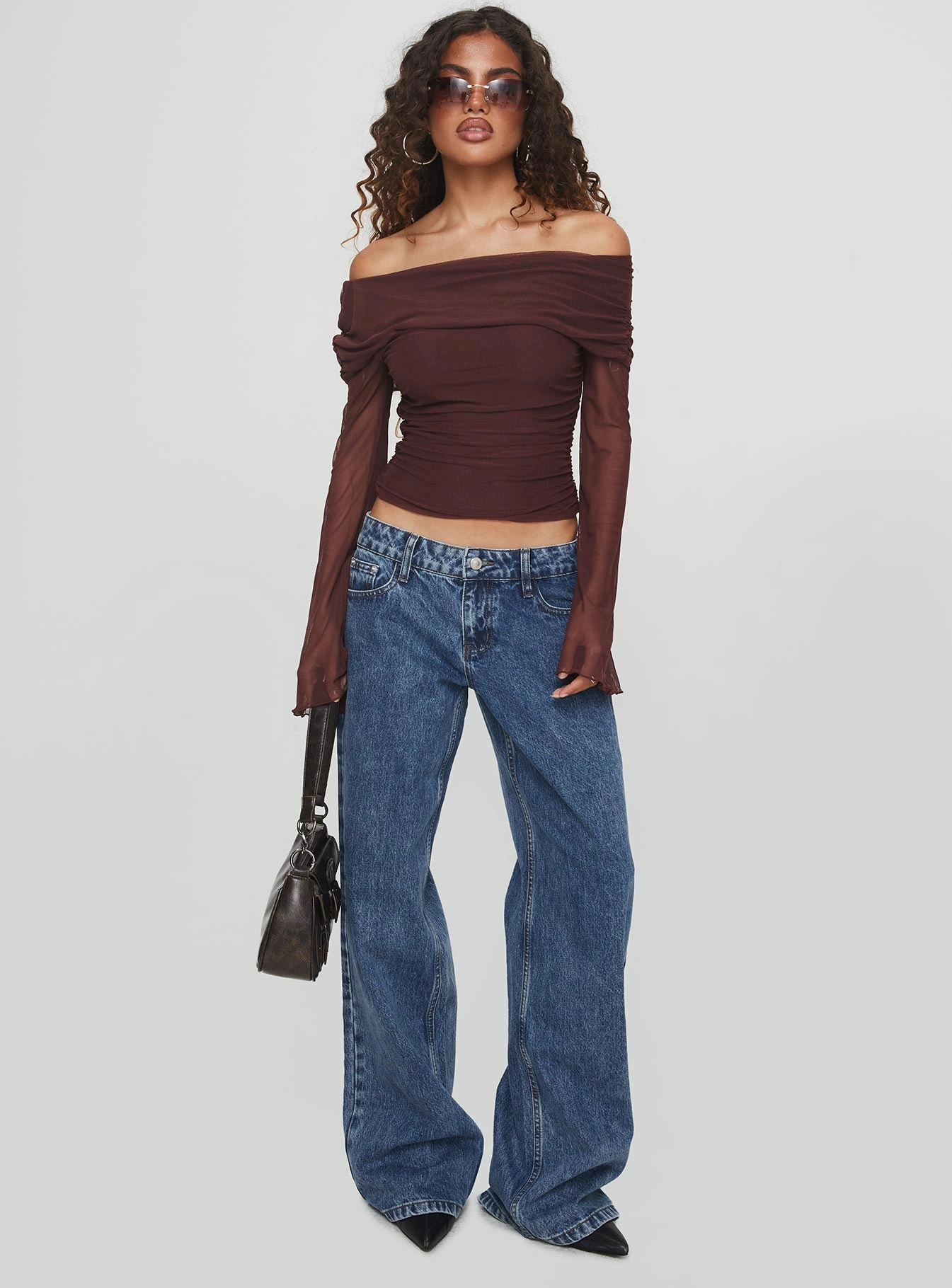 Ellanor Low Rise Slouch Denim Jean Mid Blue Basic Piece Ultra Basic