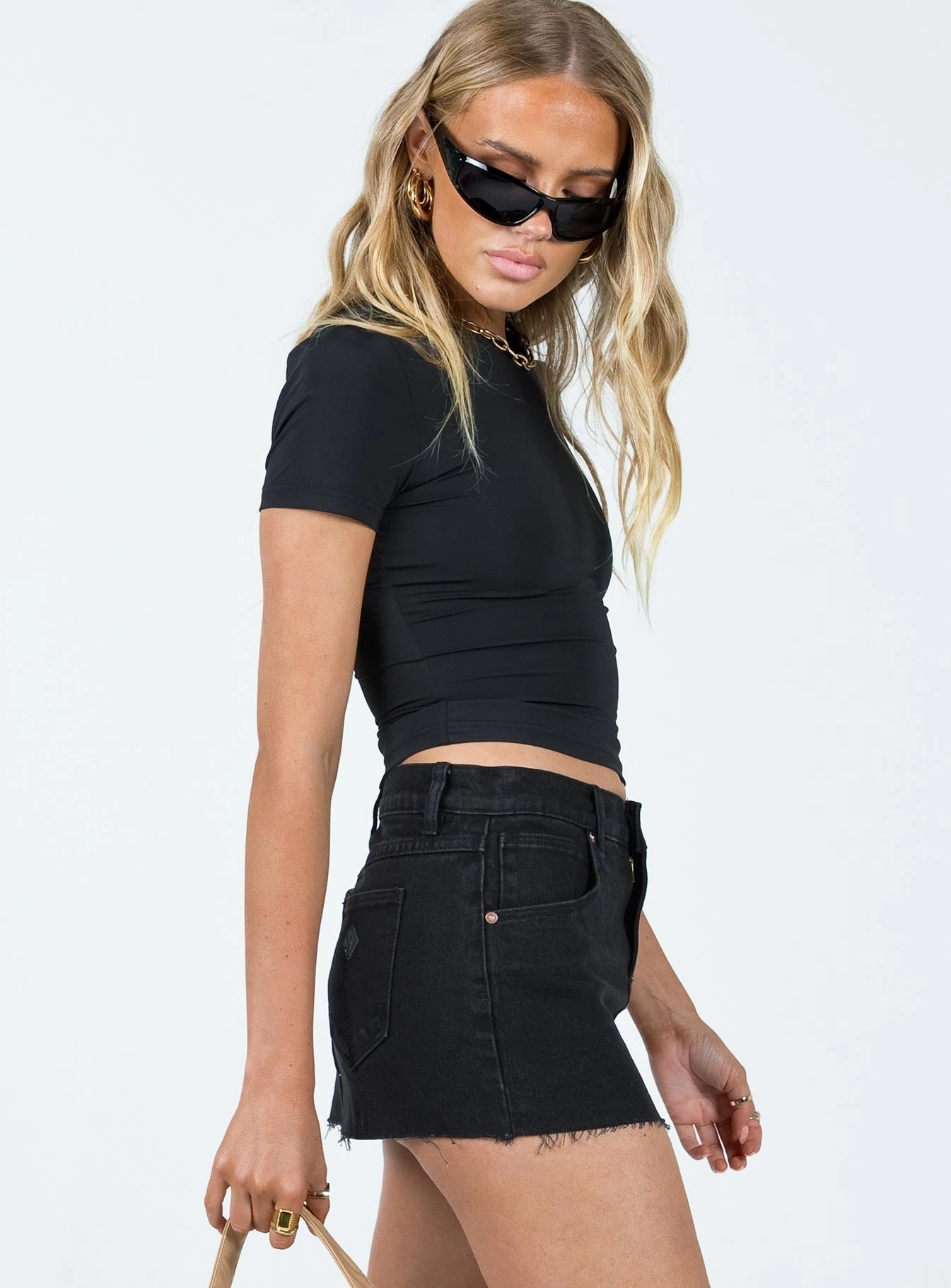Adjustable drawstring Abrand 99 Low Skirt Washed Black