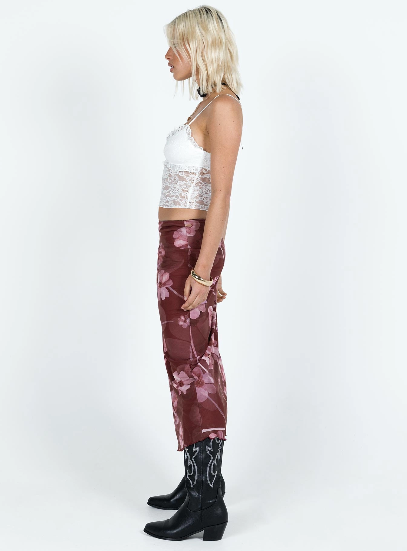 Lassie Midi Skirt Purple Floral Limited Release