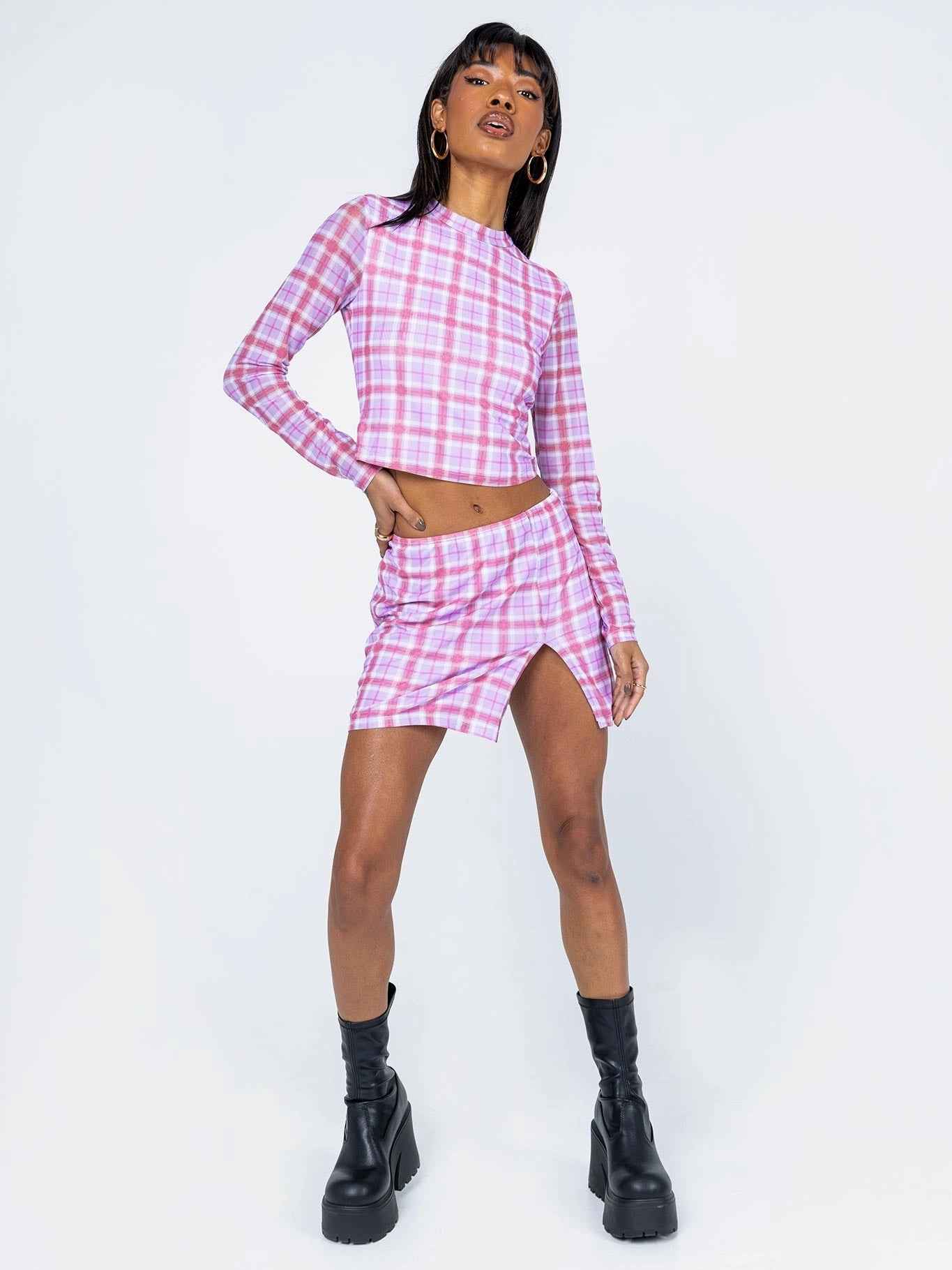 Style Fusion Alana Long Sleeve Set Pink / Purple