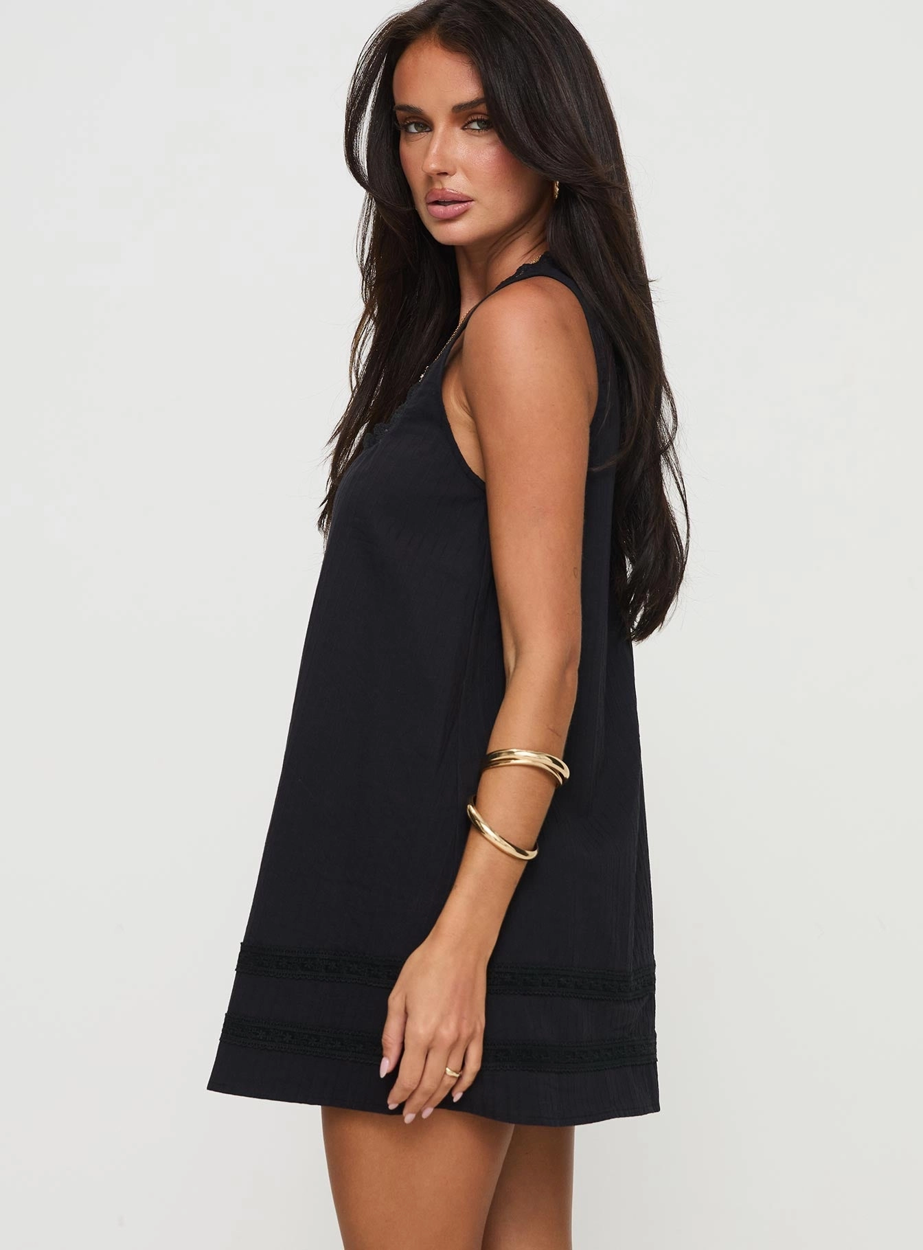 Soft cotton dress Trendy Appeal Alanah Mini Dress Black