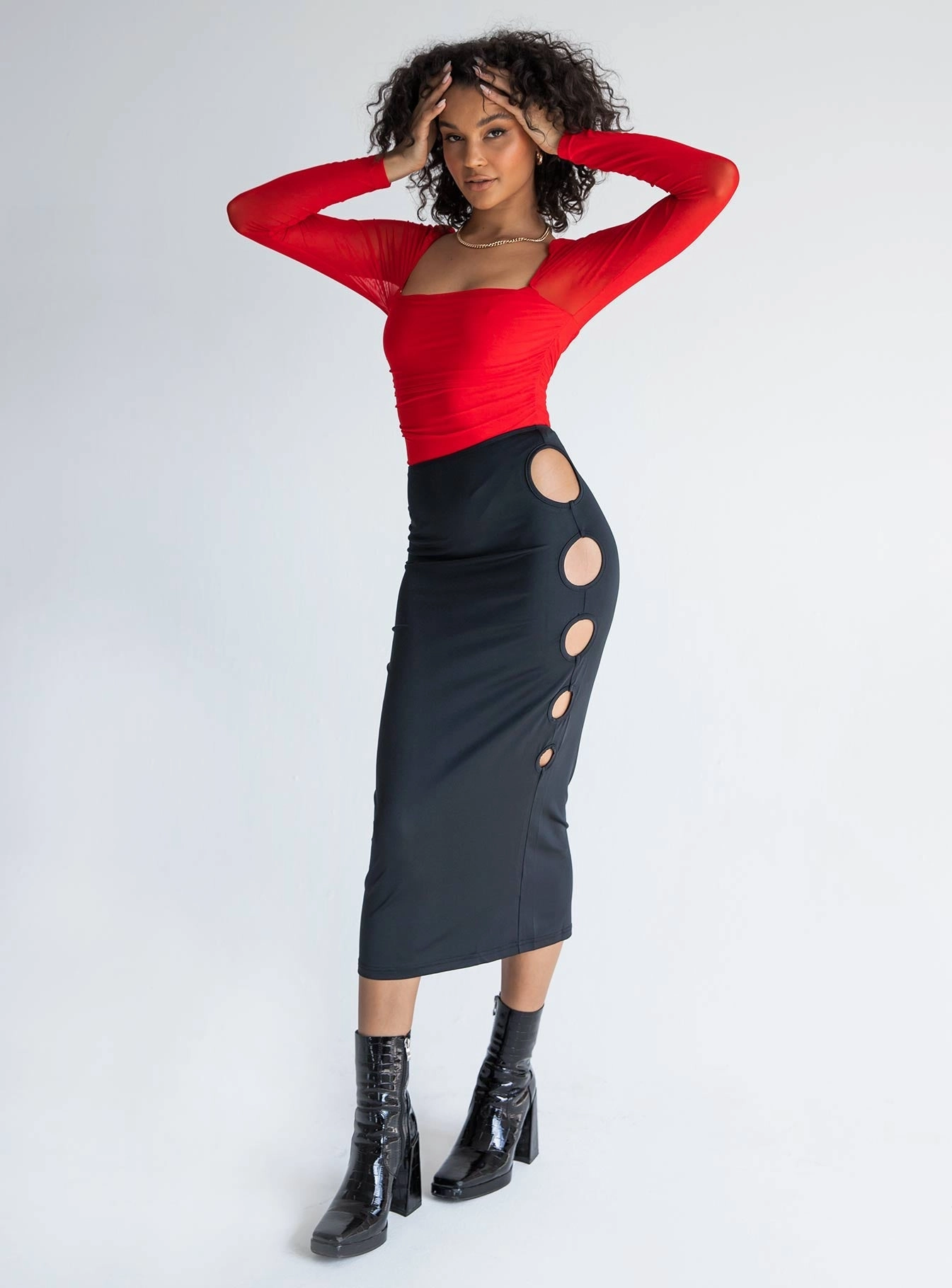 Alice Keyhole Maxi Skirt Black Light Comfort