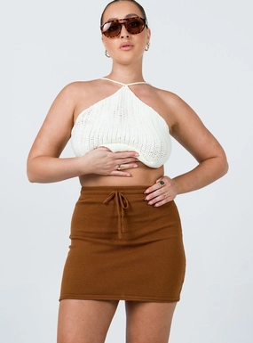 Alice Mini Skirt Brown Easy Motion Relaxed Motion