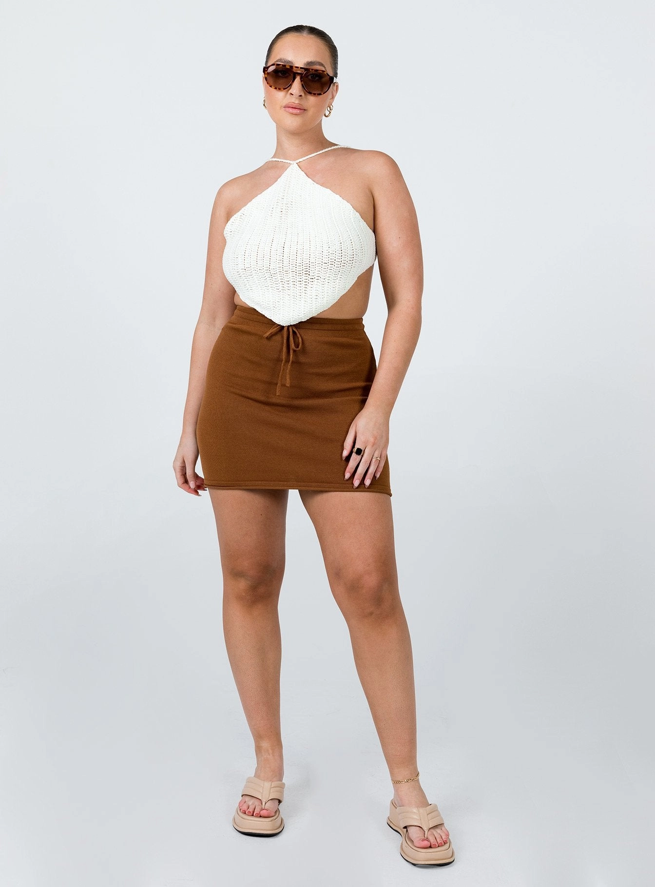 Stylist Pick Gather Details Alice Mini Skirt Brown