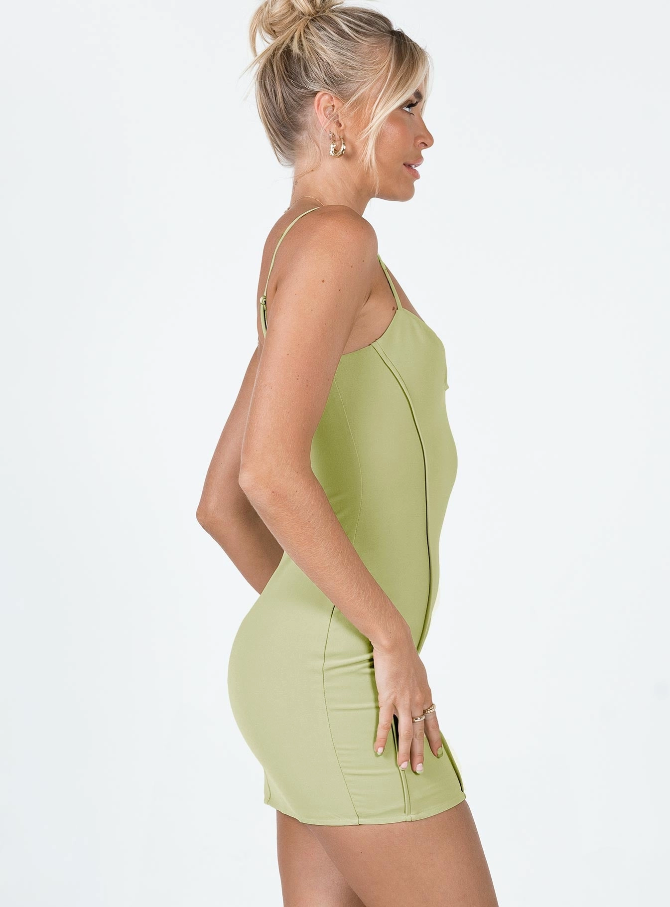 Neutral Layer All About Love Mini Dress Green