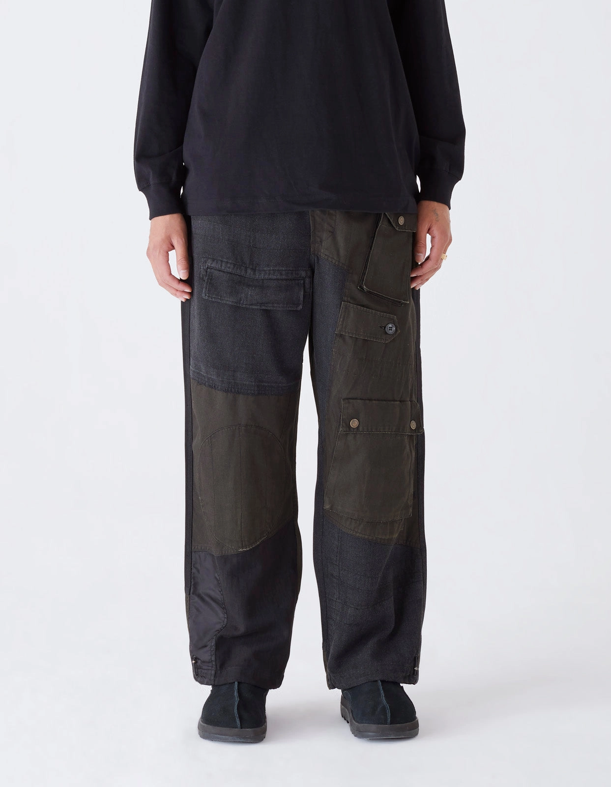 4277 Upcycled M65 Loose Cargo Pants Black O/D Anti Static Fabric