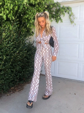 Modern Cut Harmony Pants Brown Check