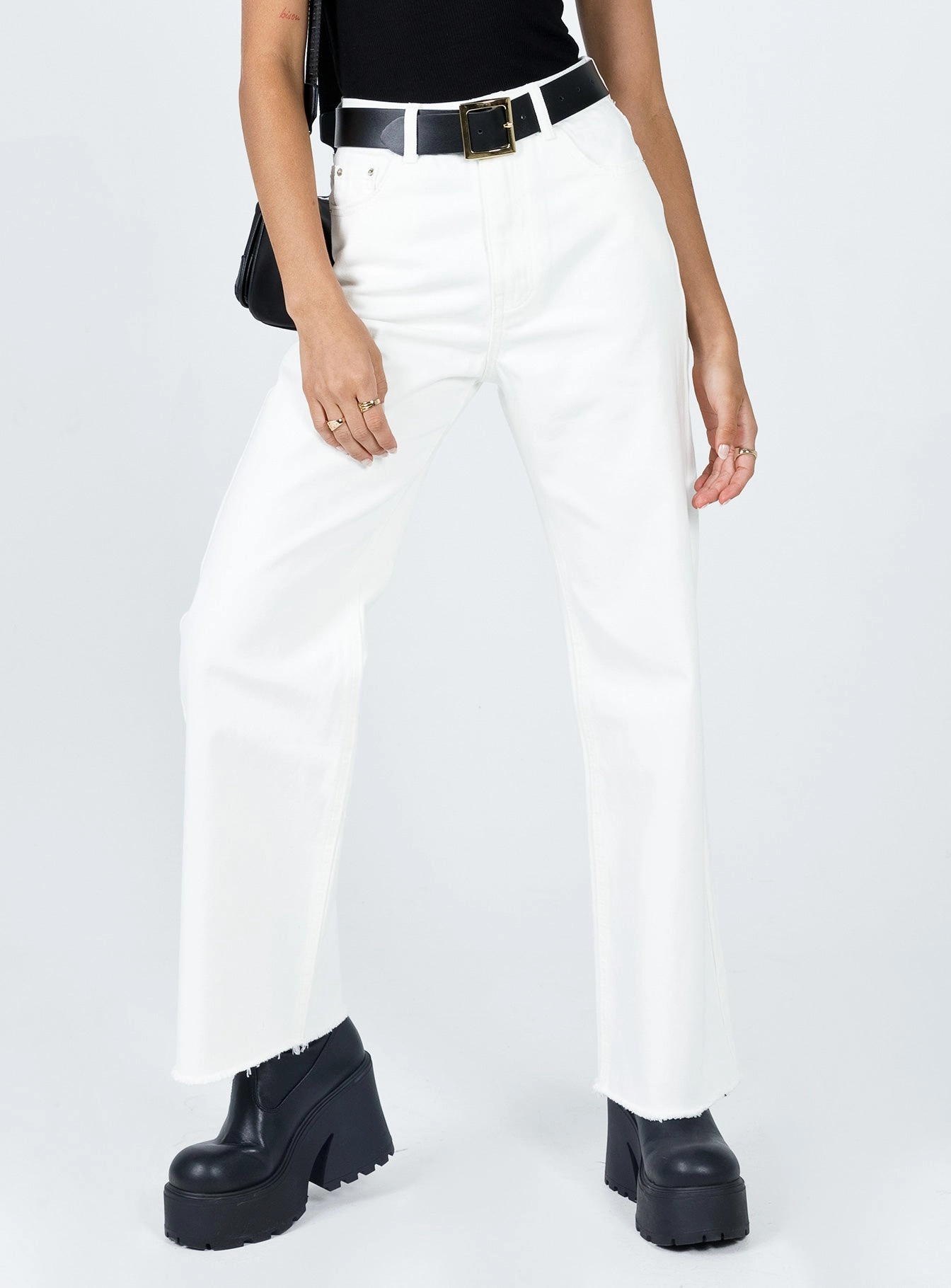 Casual Dressing Tashena Wide Leg Denim Jeans White
