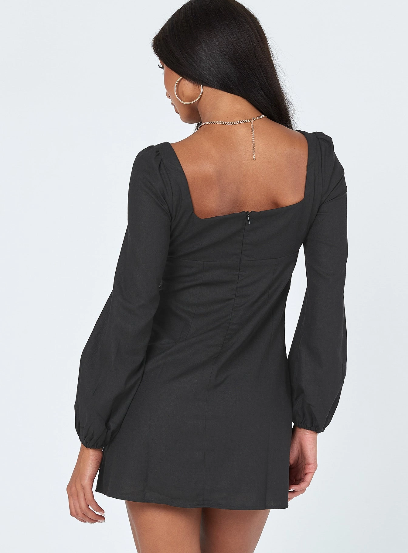 Comfortable and Soft Timeless office dress Hastings Long Sleeve Mini Dress Black