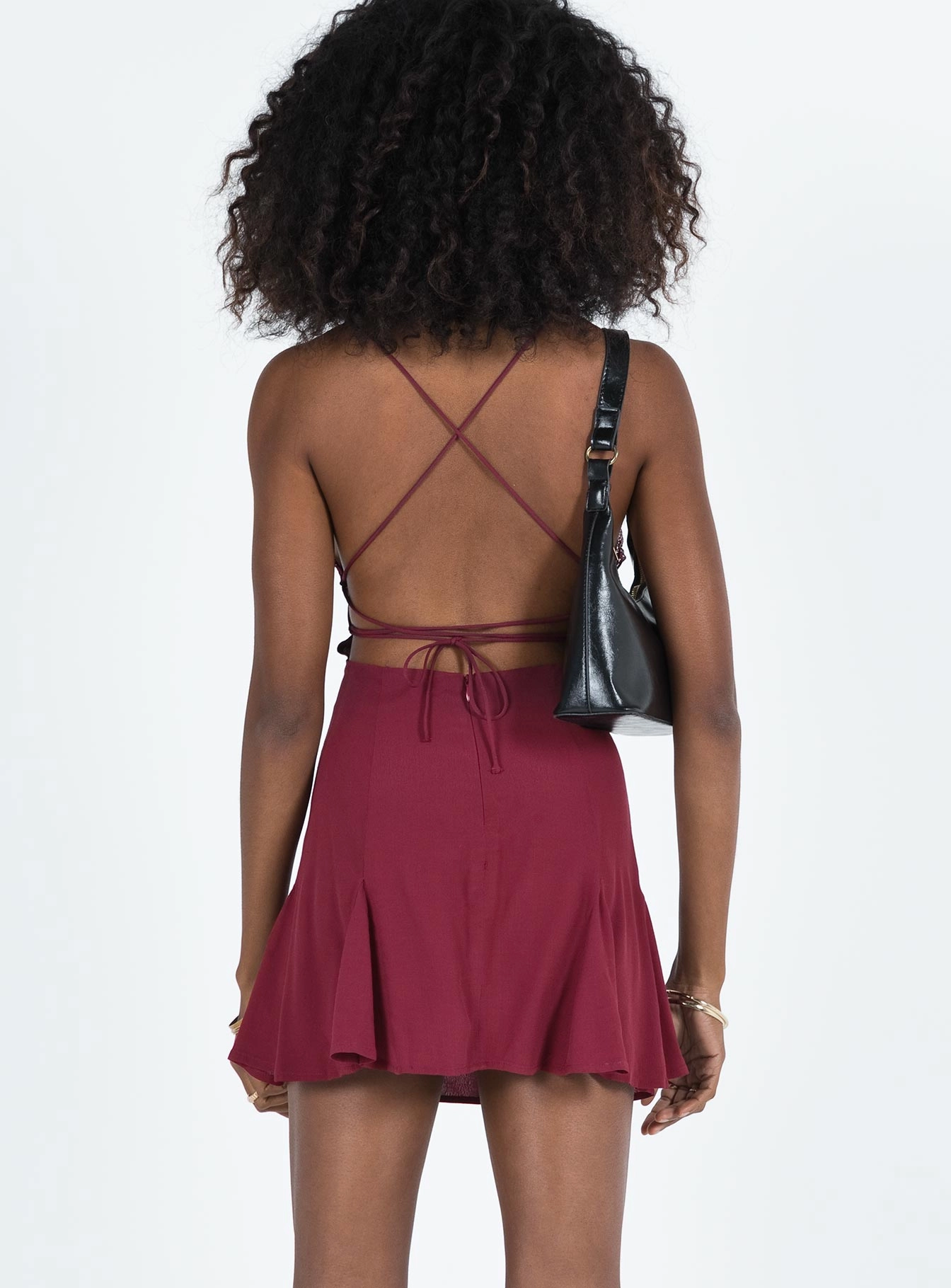 Pemberton Mini Dress Burgundy Airy Silk