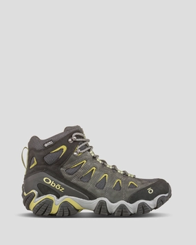 Flexible Men's Oboz Sawtooth II Mid Waterproof Hiking Boots - Wide - Dark Shadow/Woodbine Green