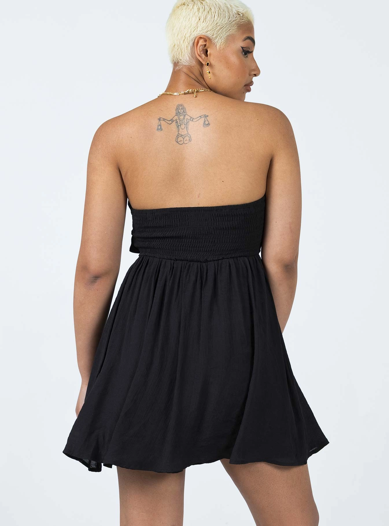 Allie Jay Mini Dress Black Clean Lines Light Finish